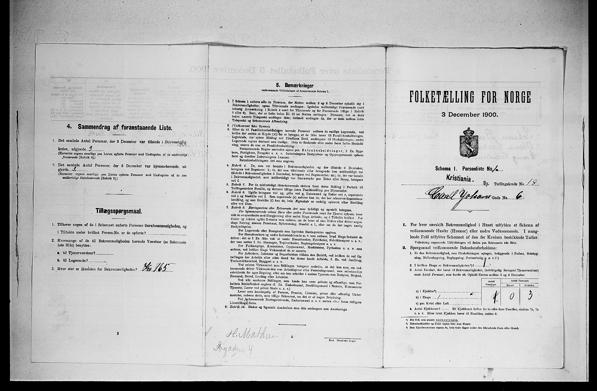 SAO, Folketelling 1900 for 0301 Kristiania kjøpstad, 1900, s. 11349