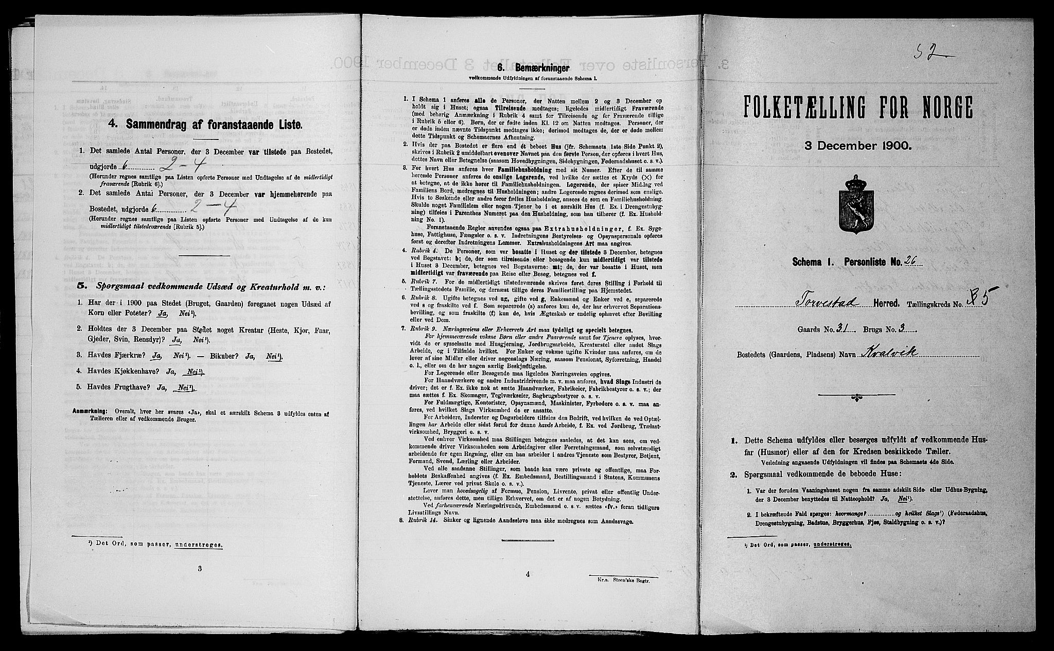 SAST, Folketelling 1900 for 1152 Torvastad herred, 1900, s. 653