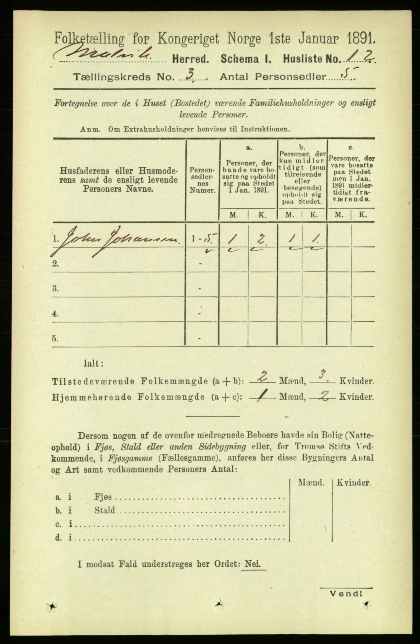 RA, Folketelling 1891 for 1663 Malvik herred, 1891, s. 1375