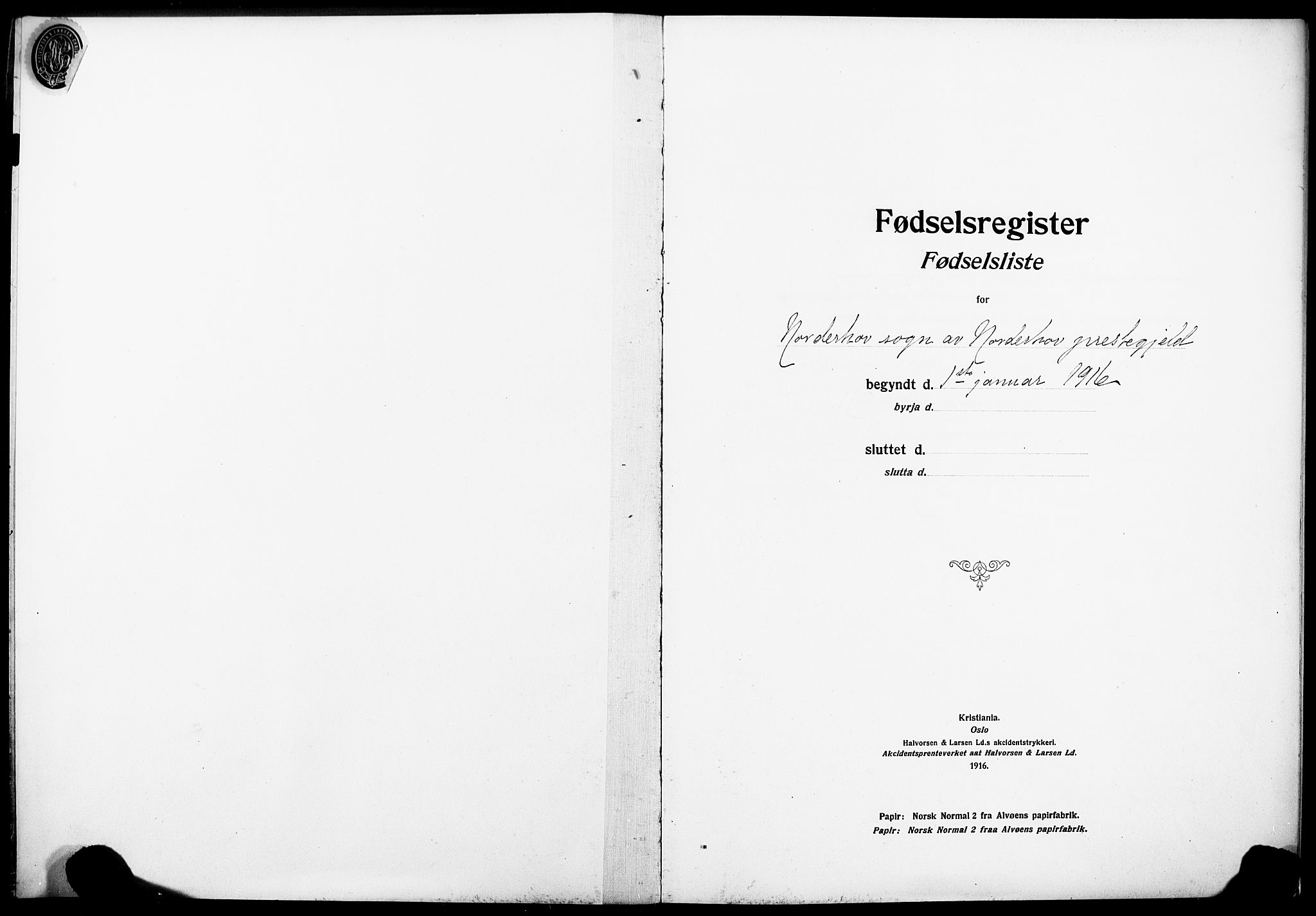 Norderhov kirkebøker, SAKO/A-237/J/Ja/L0001: Fødselsregister nr. 1, 1916-1930