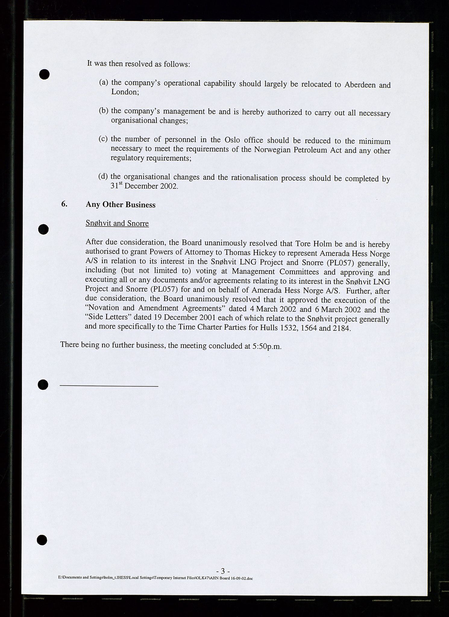 Pa 1766 - Hess Norge AS, AV/SAST-A-102451/A/Aa/L0005: Referater og sakspapirer, 2002-2005, s. 40