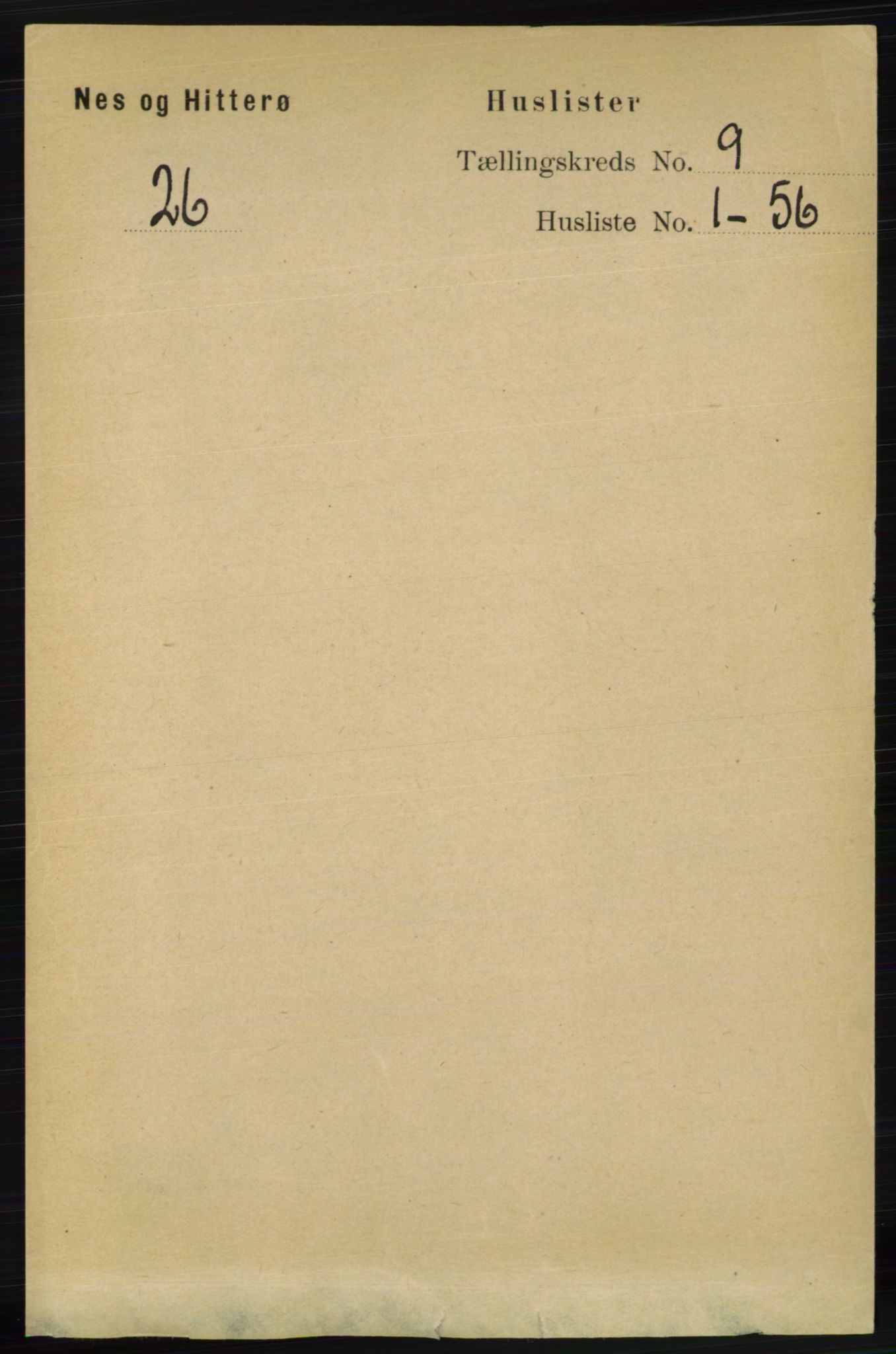 RA, Folketelling 1891 for 1043 Hidra og Nes herred, 1891, s. 3705