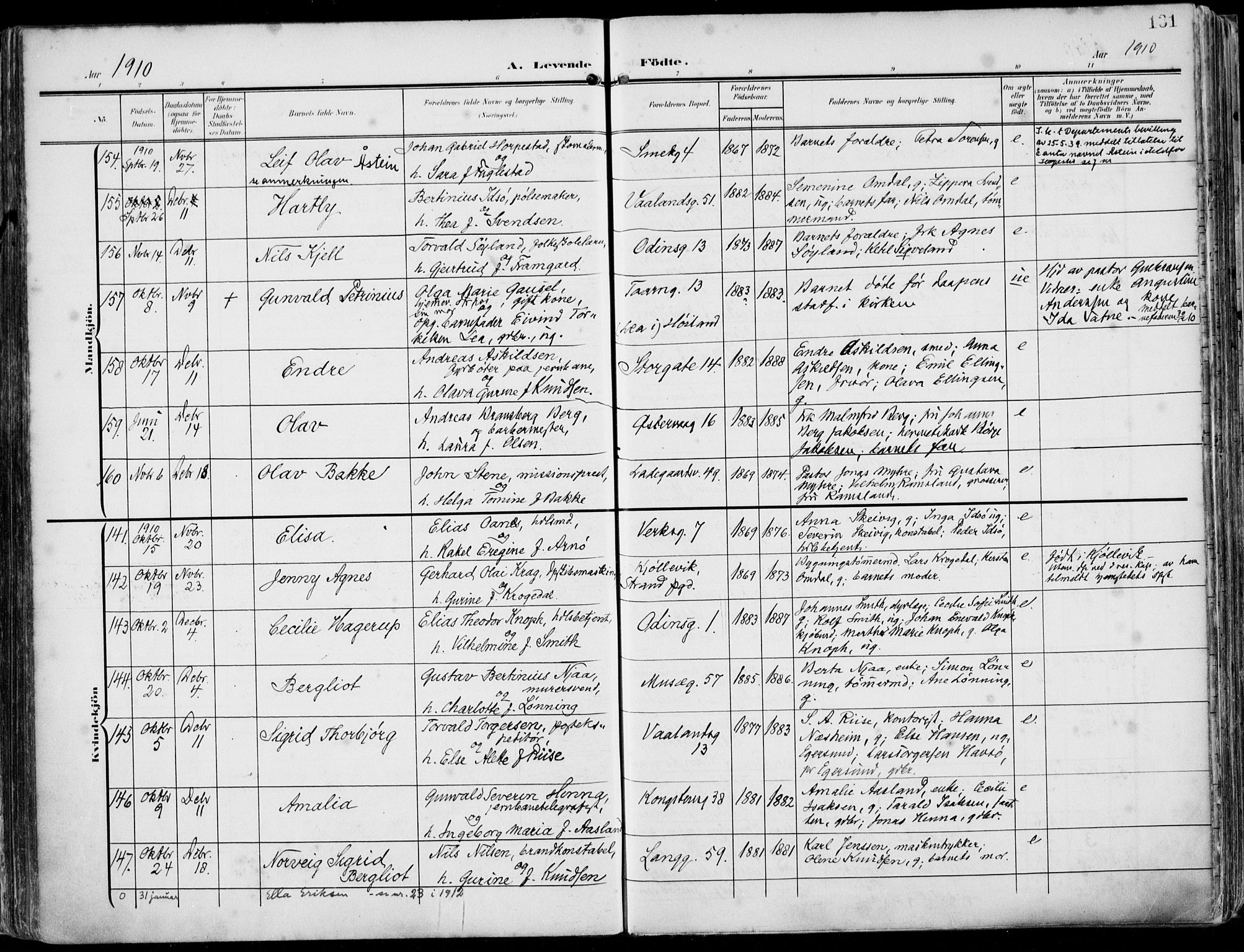 St. Petri sokneprestkontor, AV/SAST-A-101813/002/A/L0005: Ministerialbok nr. A 23, 1902-1918, s. 131