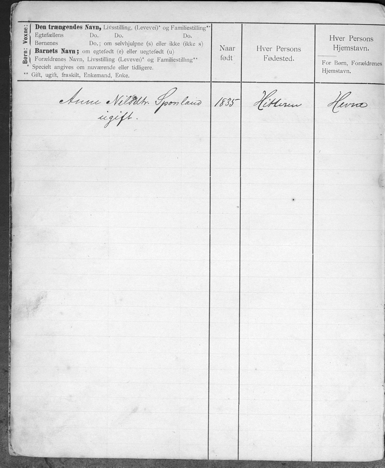 Snillfjord kommune, fattigstyre/forsorgstyre/sosialstyre, TIKA/A-1958/F/Fa/L0002: Fortegnelse over understøttede, 1900-1923