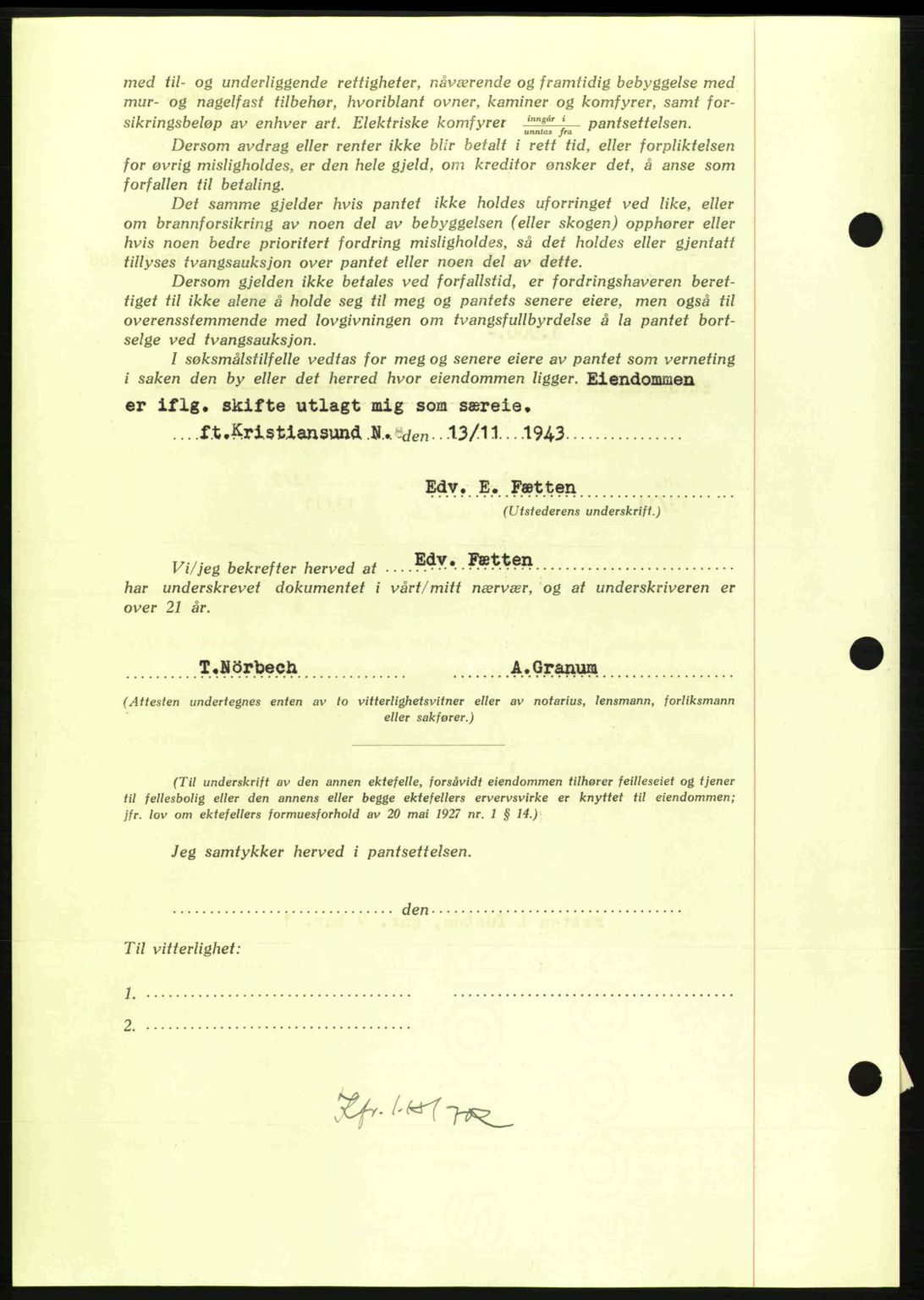 Nordmøre sorenskriveri, AV/SAT-A-4132/1/2/2Ca: Pantebok nr. B91, 1943-1944, Dagboknr: 2479/1943