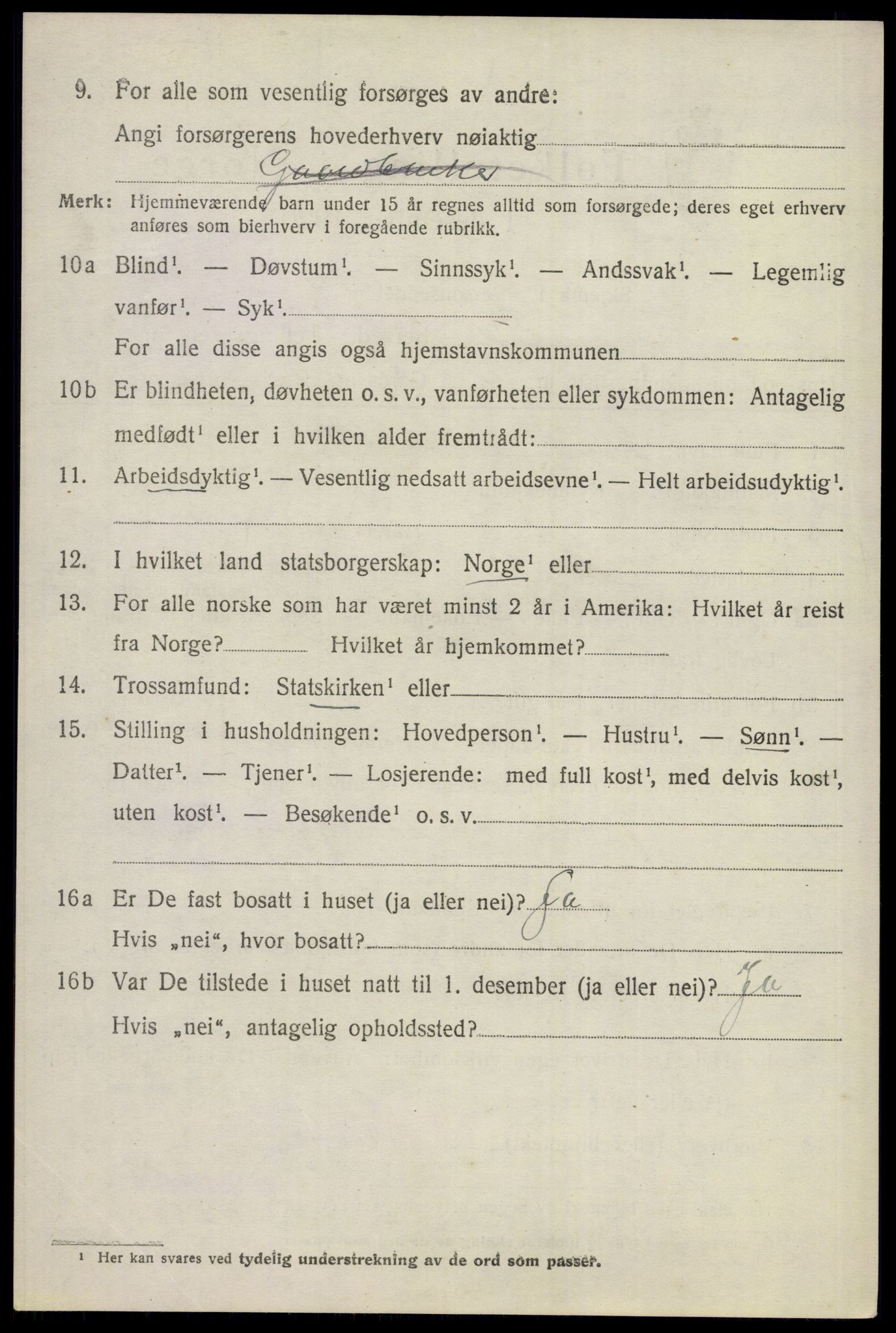 SAKO, Folketelling 1920 for 0617 Gol herred, 1920, s. 2199