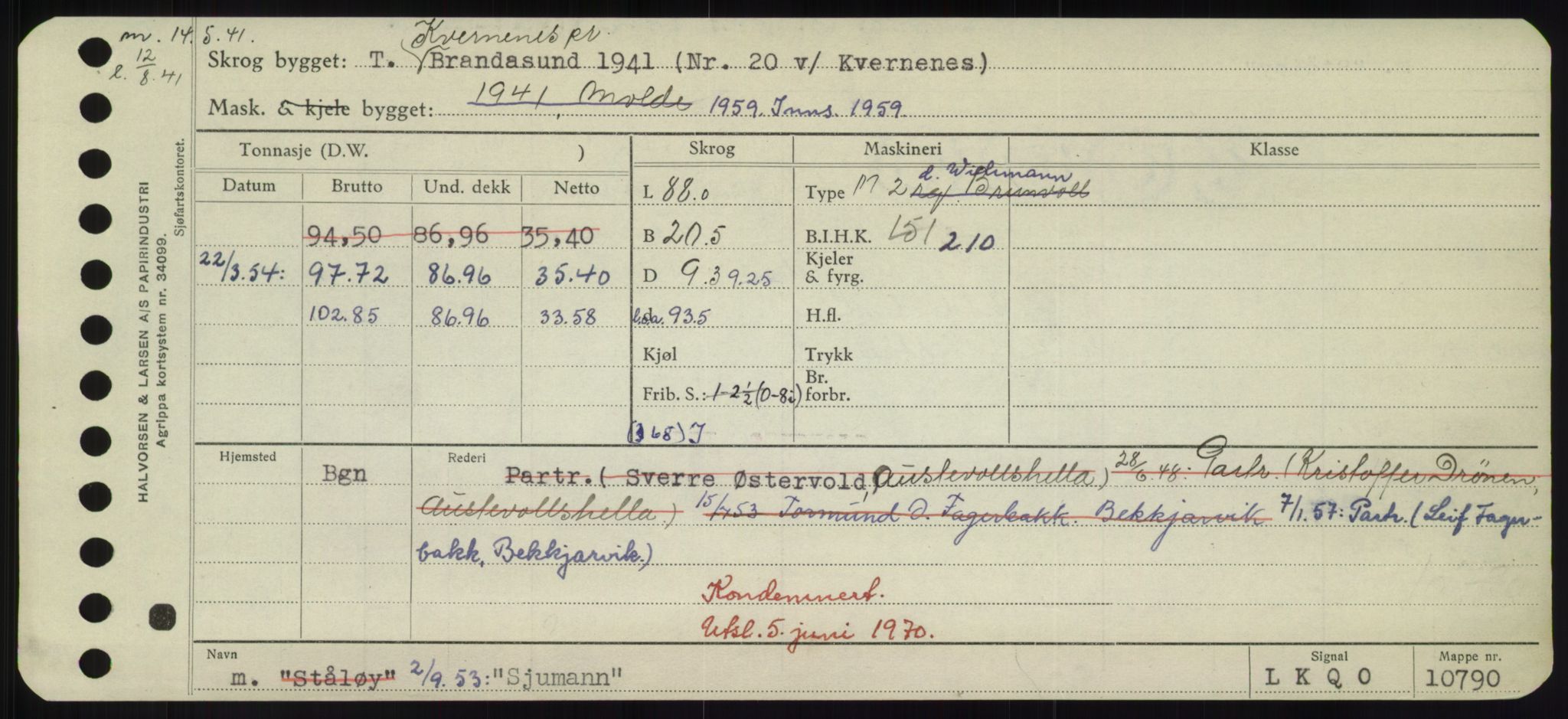 Sjøfartsdirektoratet med forløpere, Skipsmålingen, RA/S-1627/H/Hd/L0033: Fartøy, Sevi-Sjø, s. 333