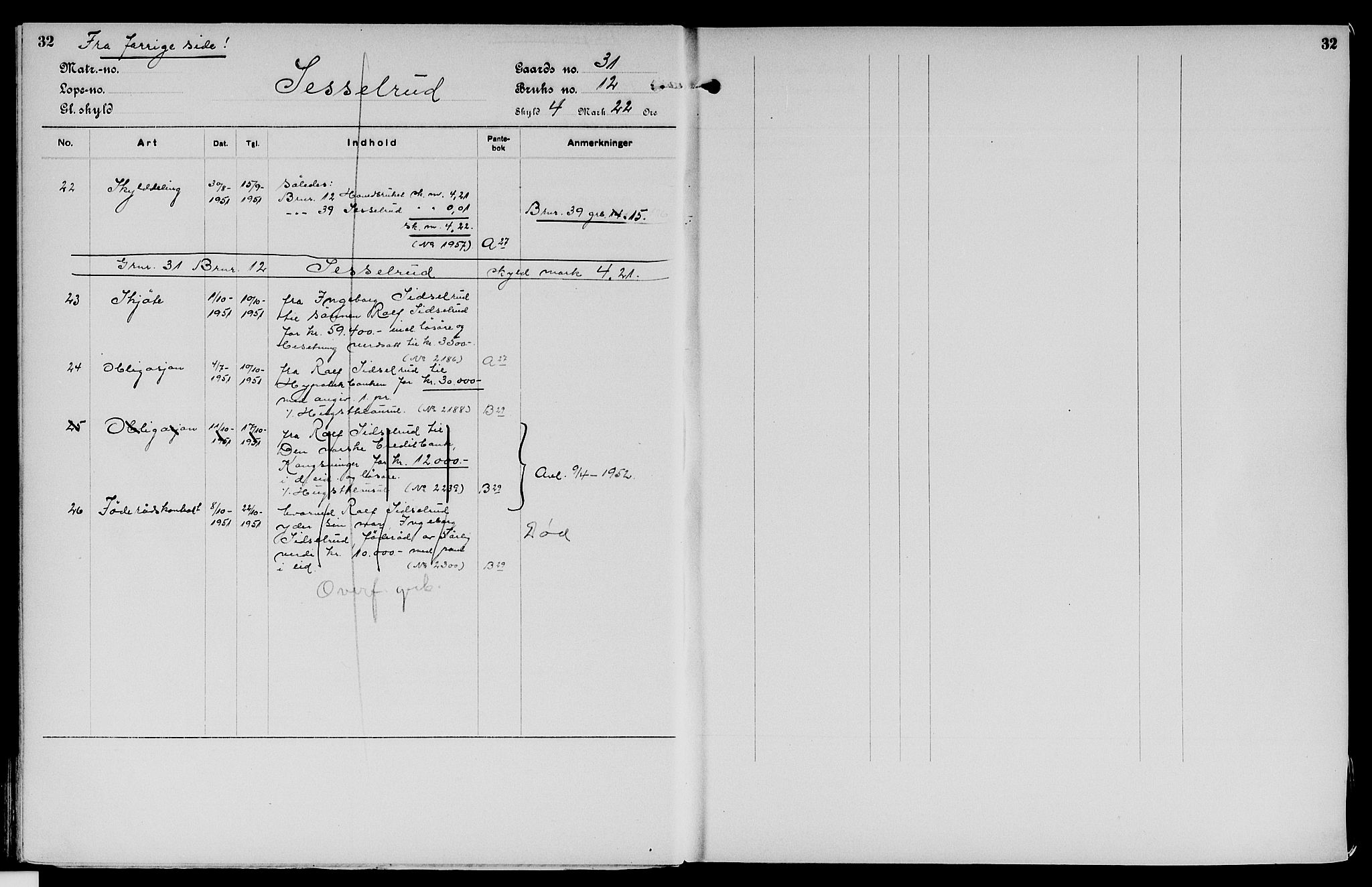 Vinger og Odal sorenskriveri, SAH/TING-022/H/Ha/Hac/Hacc/L0006: Panteregister nr. 3.6, 1923, s. 32