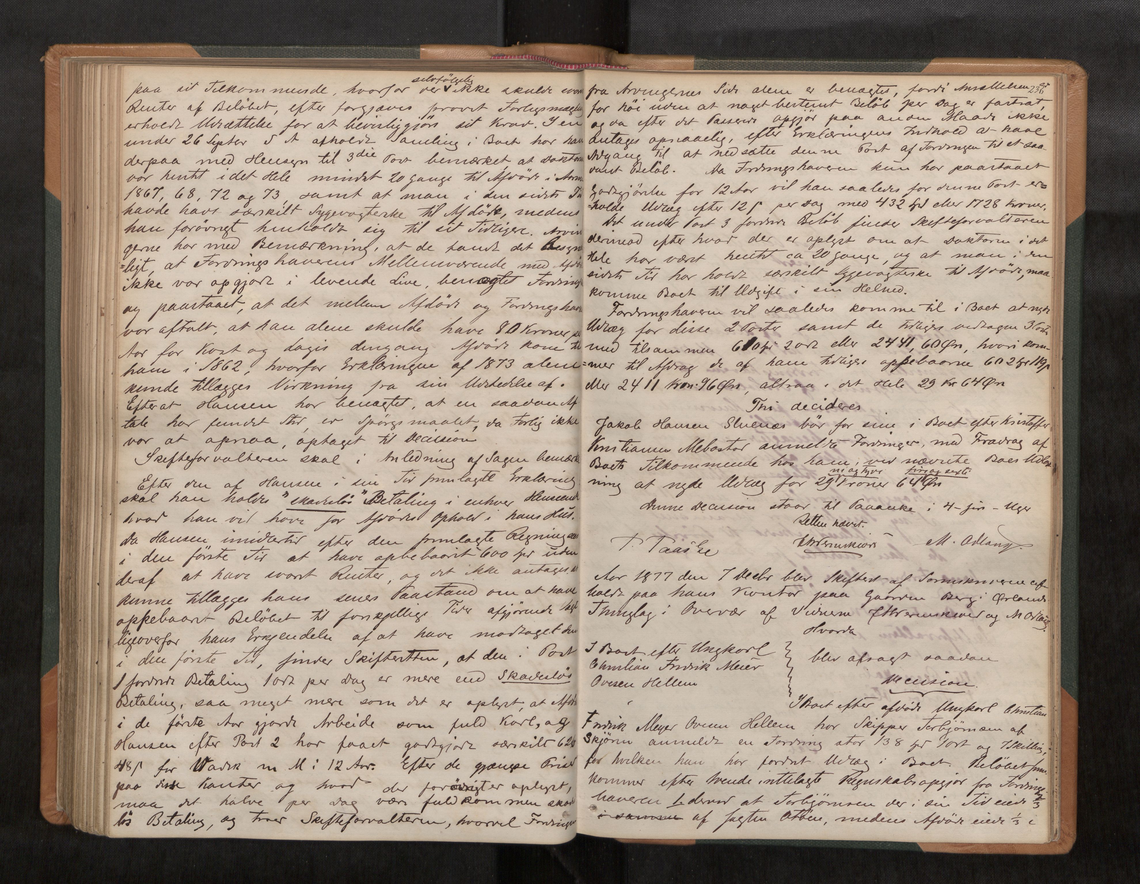 Fosen sorenskriveri, AV/SAT-A-1107/1/3/3B/L0003: Skiftebehandlingsprotokoll, 1867-1879, s. 236