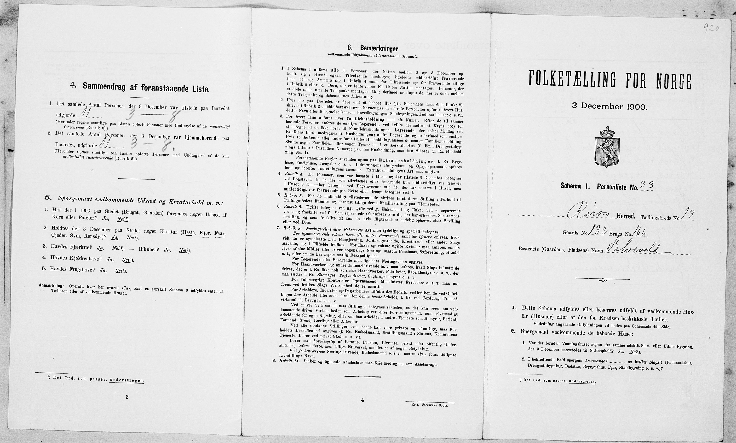 SAT, Folketelling 1900 for 1640 Røros herred, 1900, s. 1446
