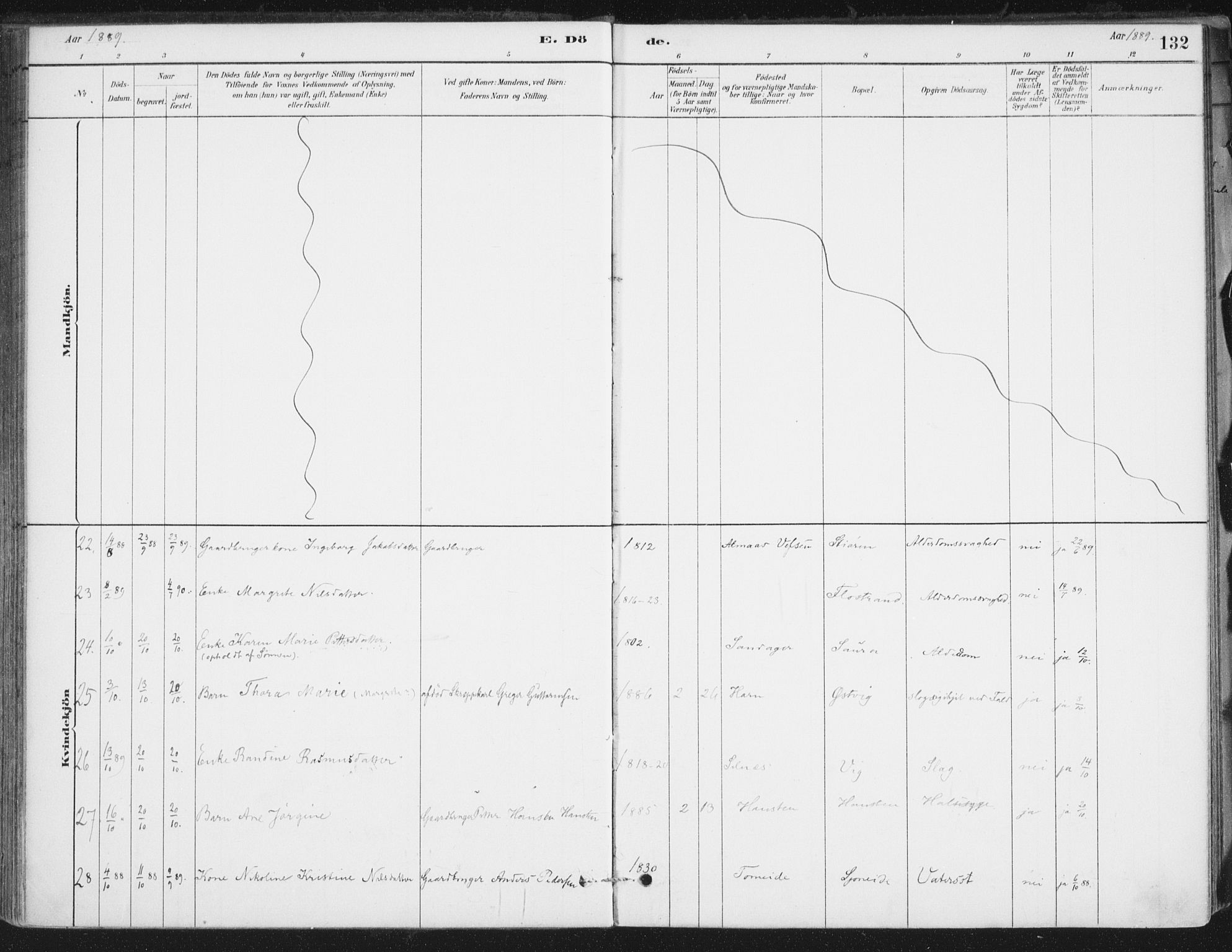 Ministerialprotokoller, klokkerbøker og fødselsregistre - Nordland, SAT/A-1459/838/L0553: Ministerialbok nr. 838A11, 1880-1910, s. 132