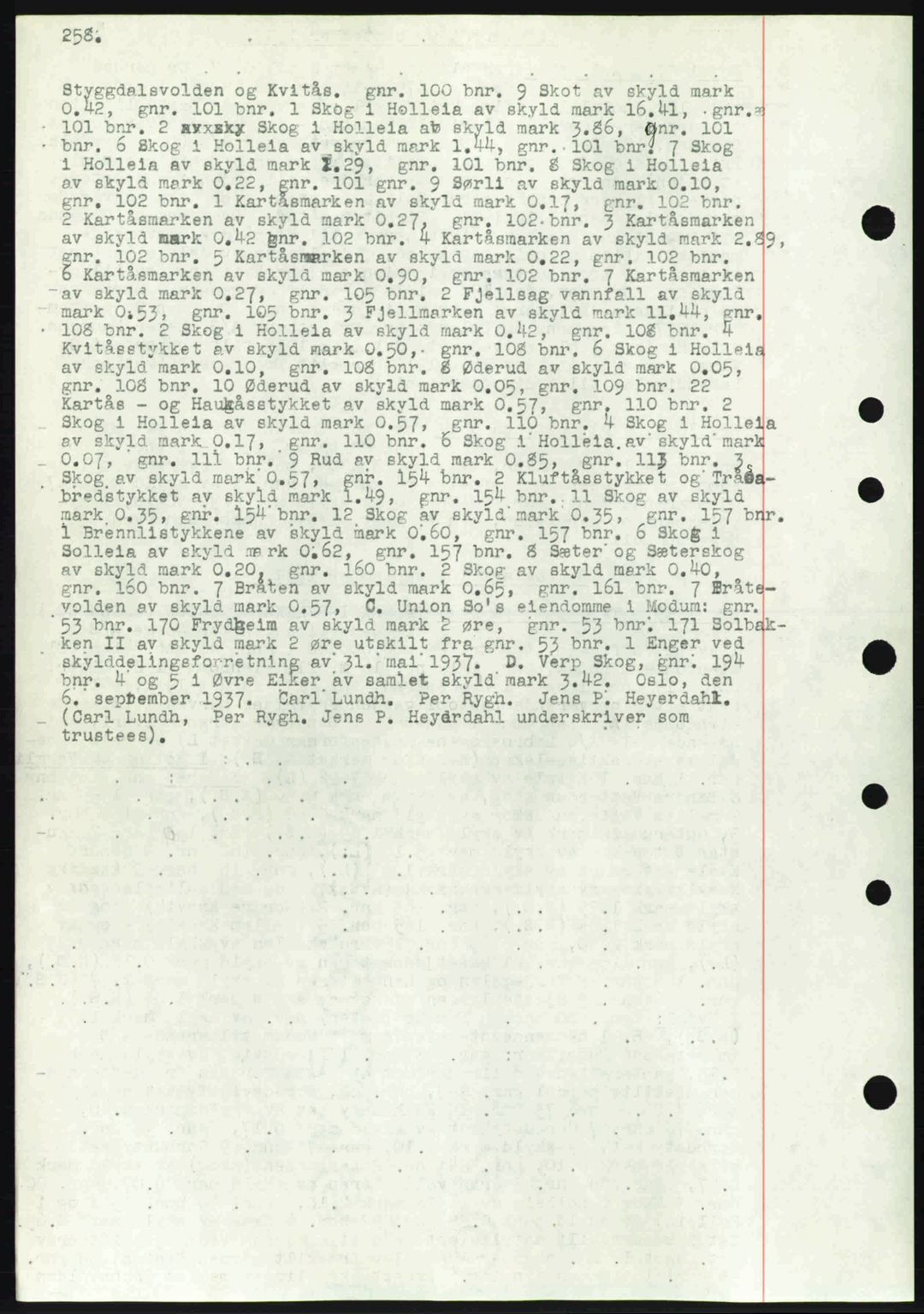 Eiker, Modum og Sigdal sorenskriveri, SAKO/A-123/G/Ga/Gab/L0036: Pantebok nr. A6, 1937-1937, Dagboknr: 1889/1937