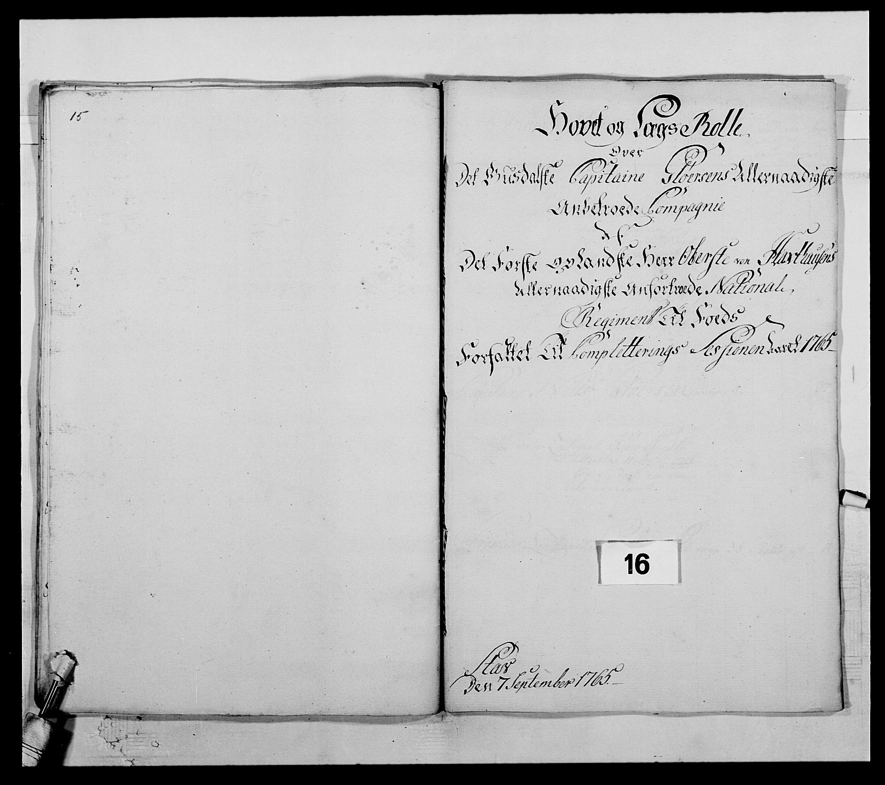 Kommanderende general (KG I) med Det norske krigsdirektorium, AV/RA-EA-5419/E/Ea/L0503b: 1. Opplandske regiment, 1764-1765, s. 179