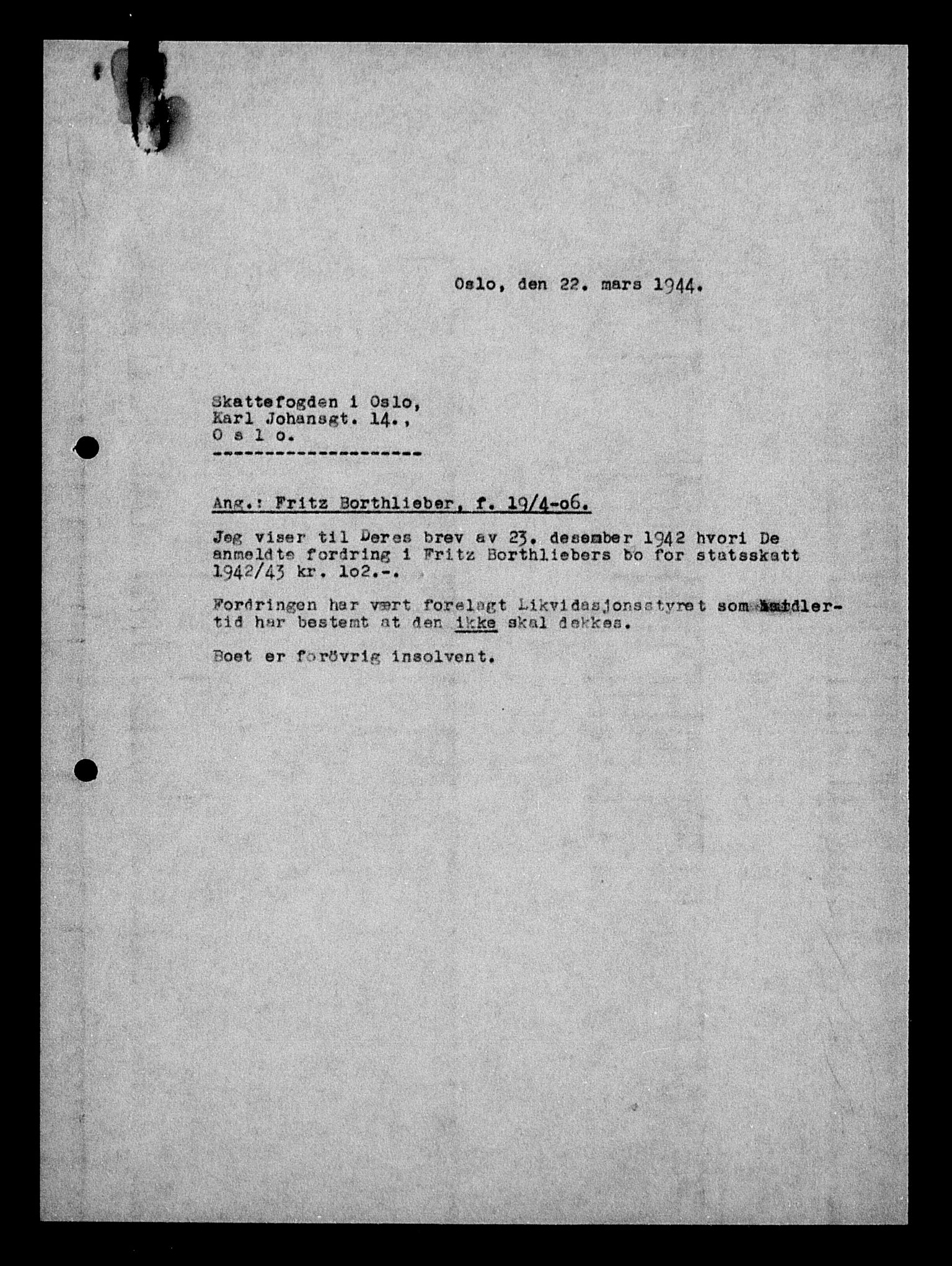 Justisdepartementet, Tilbakeføringskontoret for inndratte formuer, AV/RA-S-1564/H/Hc/Hcc/L0927: --, 1945-1947, s. 405