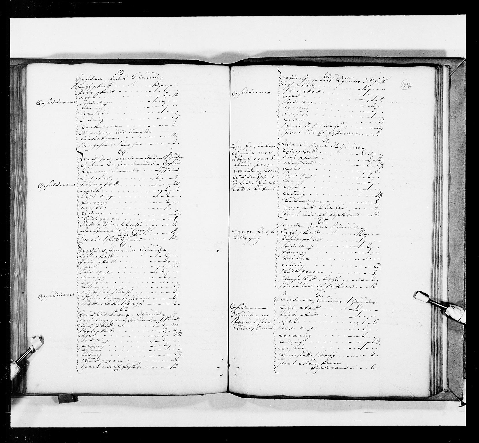 Stattholderembetet 1572-1771, AV/RA-EA-2870/Ek/L0036/0001: Jordebøker 1662-1720: / Matrikkel for Gudbrandsdal, 1719, s. 126b-127a