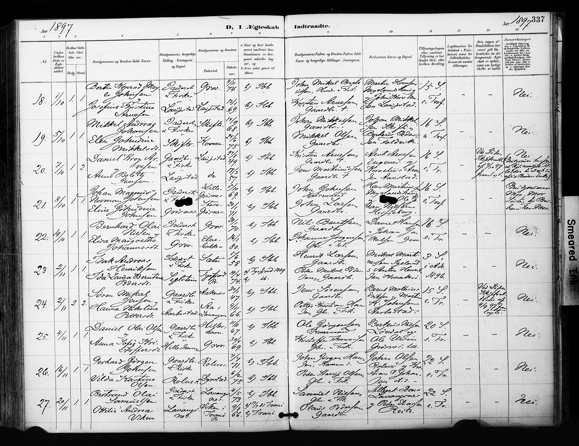 Ibestad sokneprestembete, AV/SATØ-S-0077/H/Ha/Haa/L0012kirke: Ministerialbok nr. 12, 1890-1900, s. 337