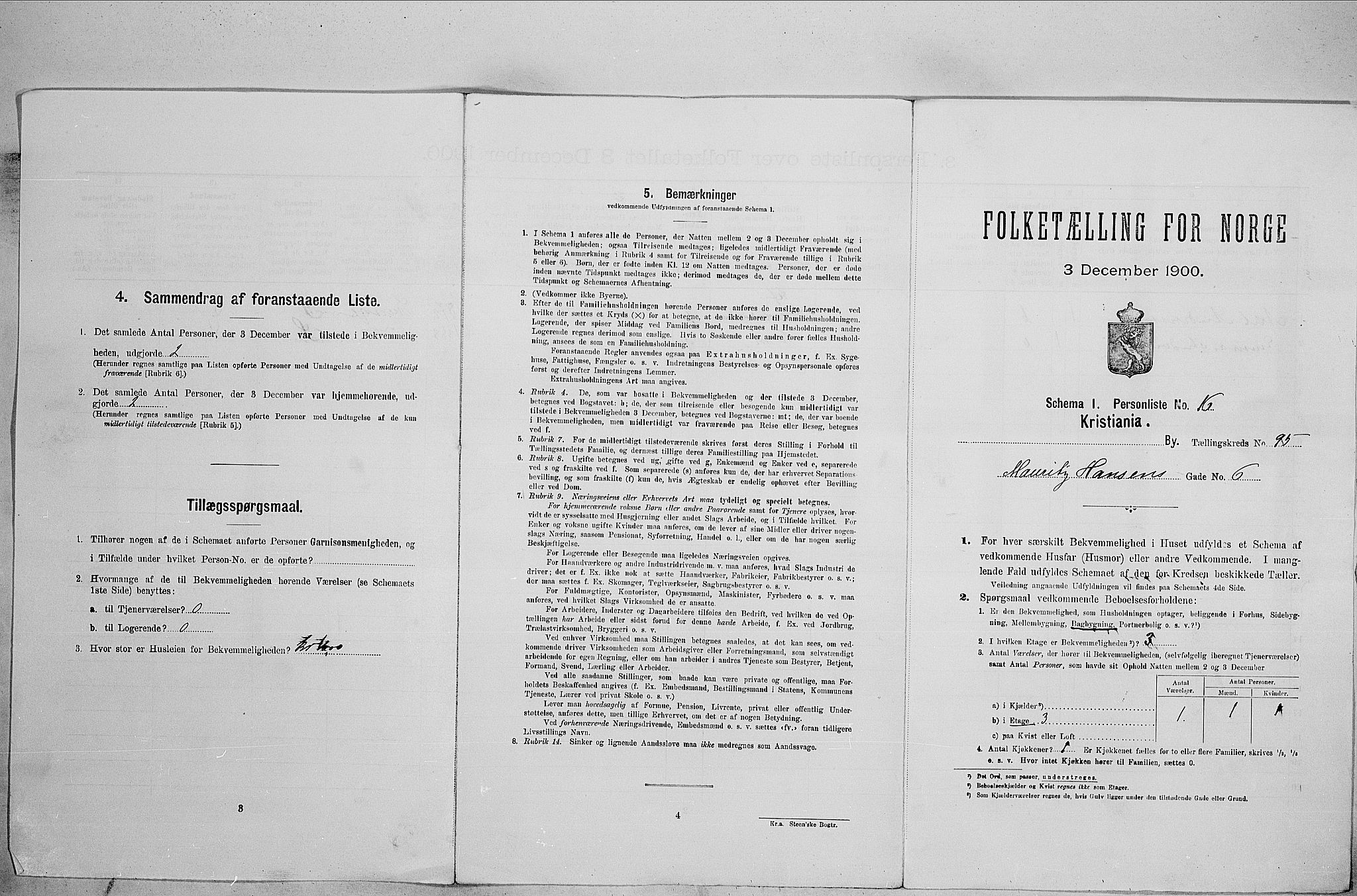 SAO, Folketelling 1900 for 0301 Kristiania kjøpstad, 1900, s. 59016