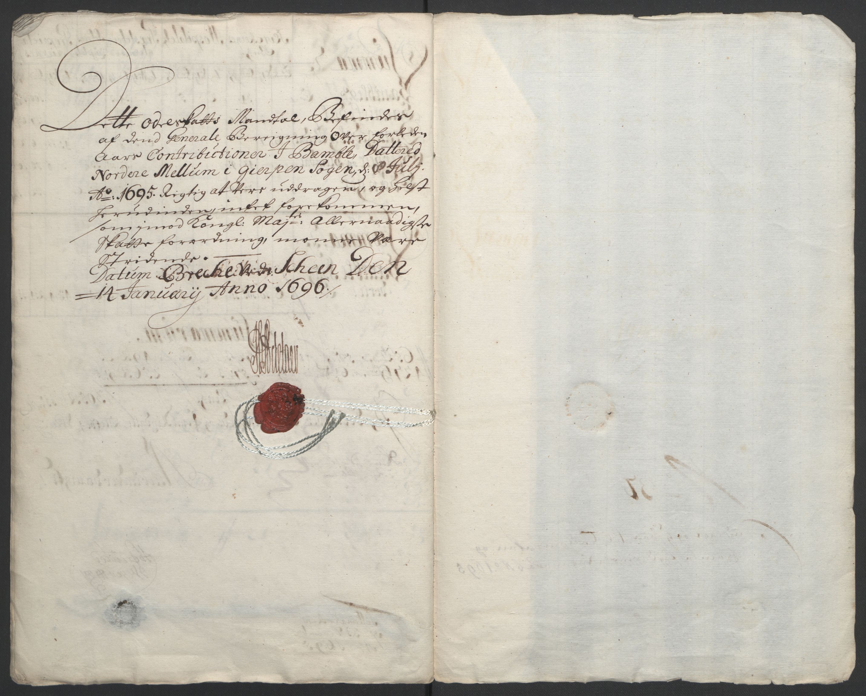 Rentekammeret inntil 1814, Reviderte regnskaper, Fogderegnskap, RA/EA-4092/R36/L2093: Fogderegnskap Øvre og Nedre Telemark og Bamble, 1695, s. 545