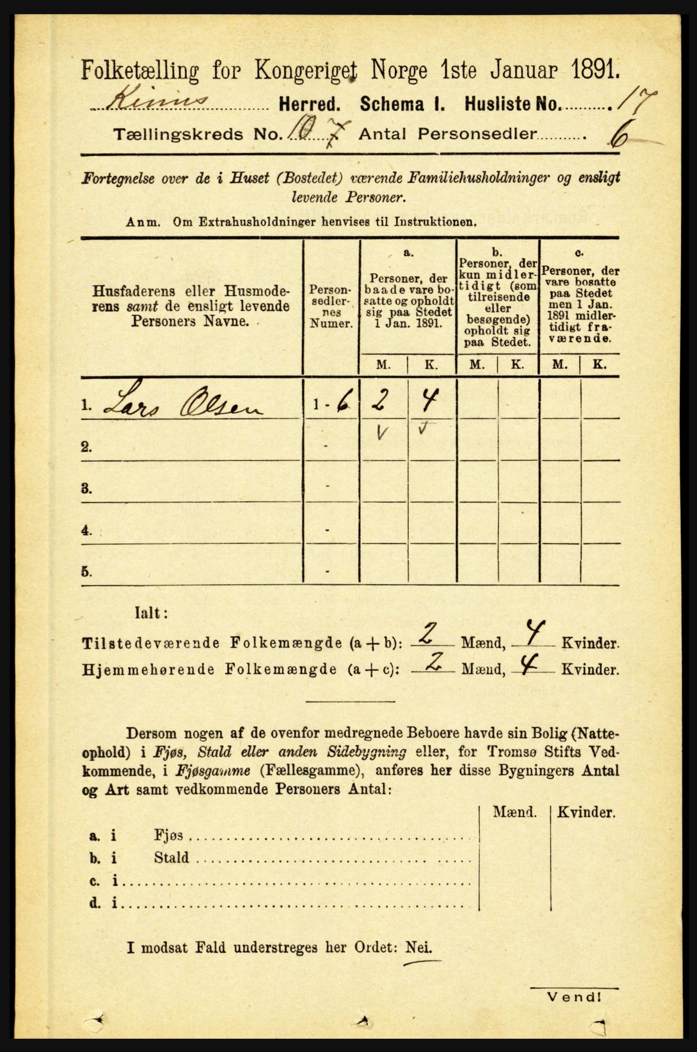 RA, Folketelling 1891 for 1437 Kinn herred, 1891, s. 3773