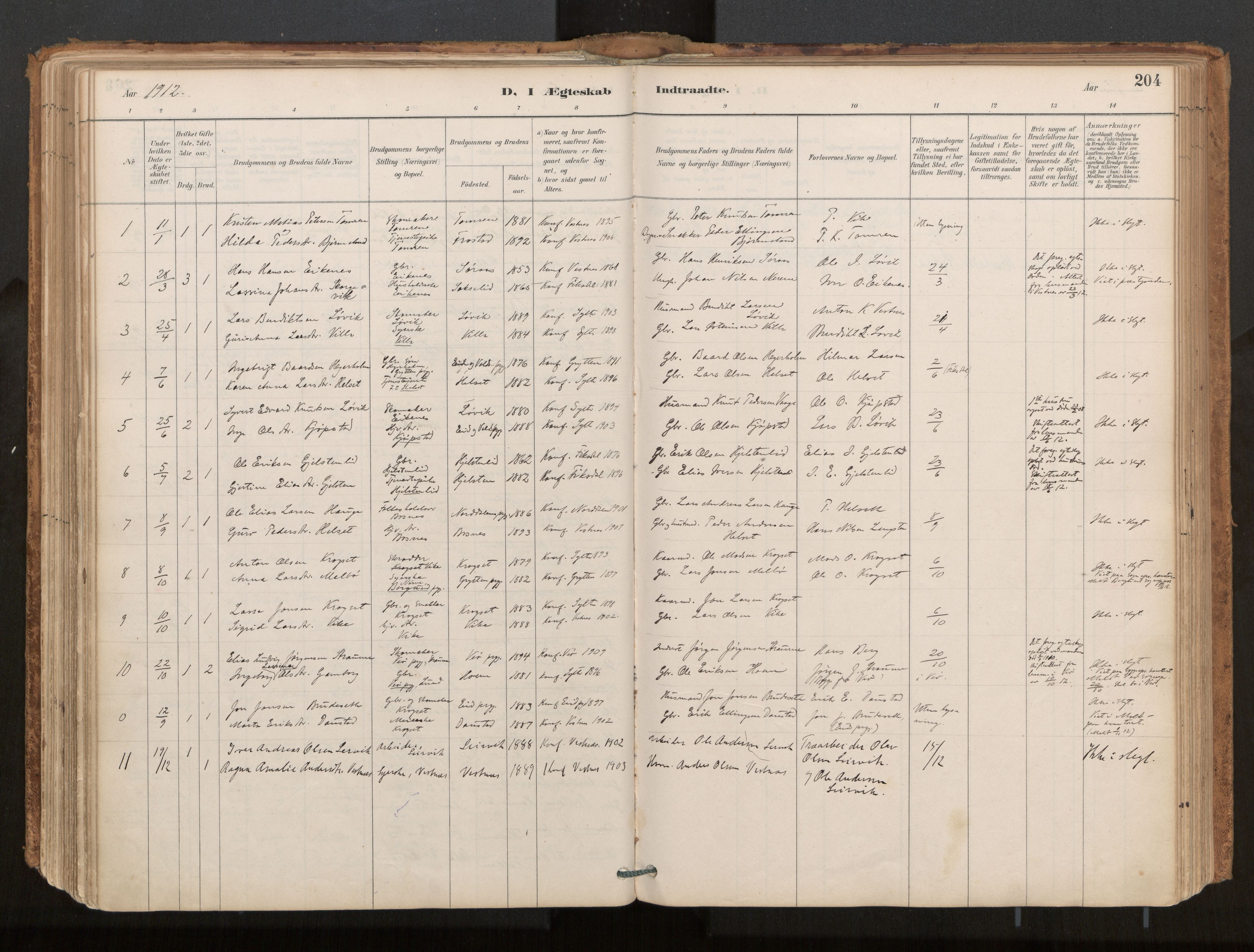 Ministerialprotokoller, klokkerbøker og fødselsregistre - Møre og Romsdal, AV/SAT-A-1454/539/L0531: Ministerialbok nr. 539A04, 1887-1913, s. 204