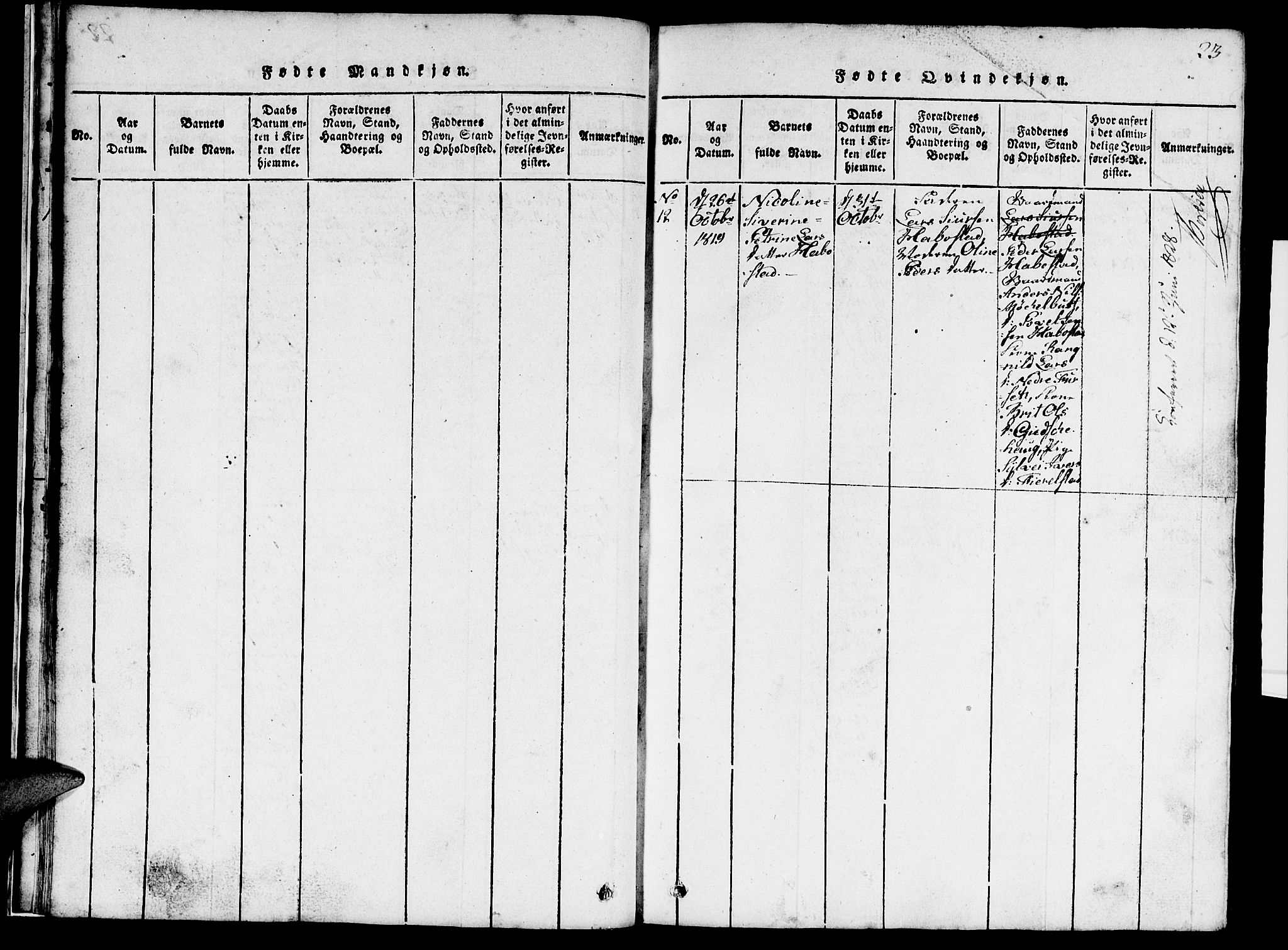 Ministerialprotokoller, klokkerbøker og fødselsregistre - Møre og Romsdal, AV/SAT-A-1454/520/L0289: Klokkerbok nr. 520C01, 1817-1837, s. 23