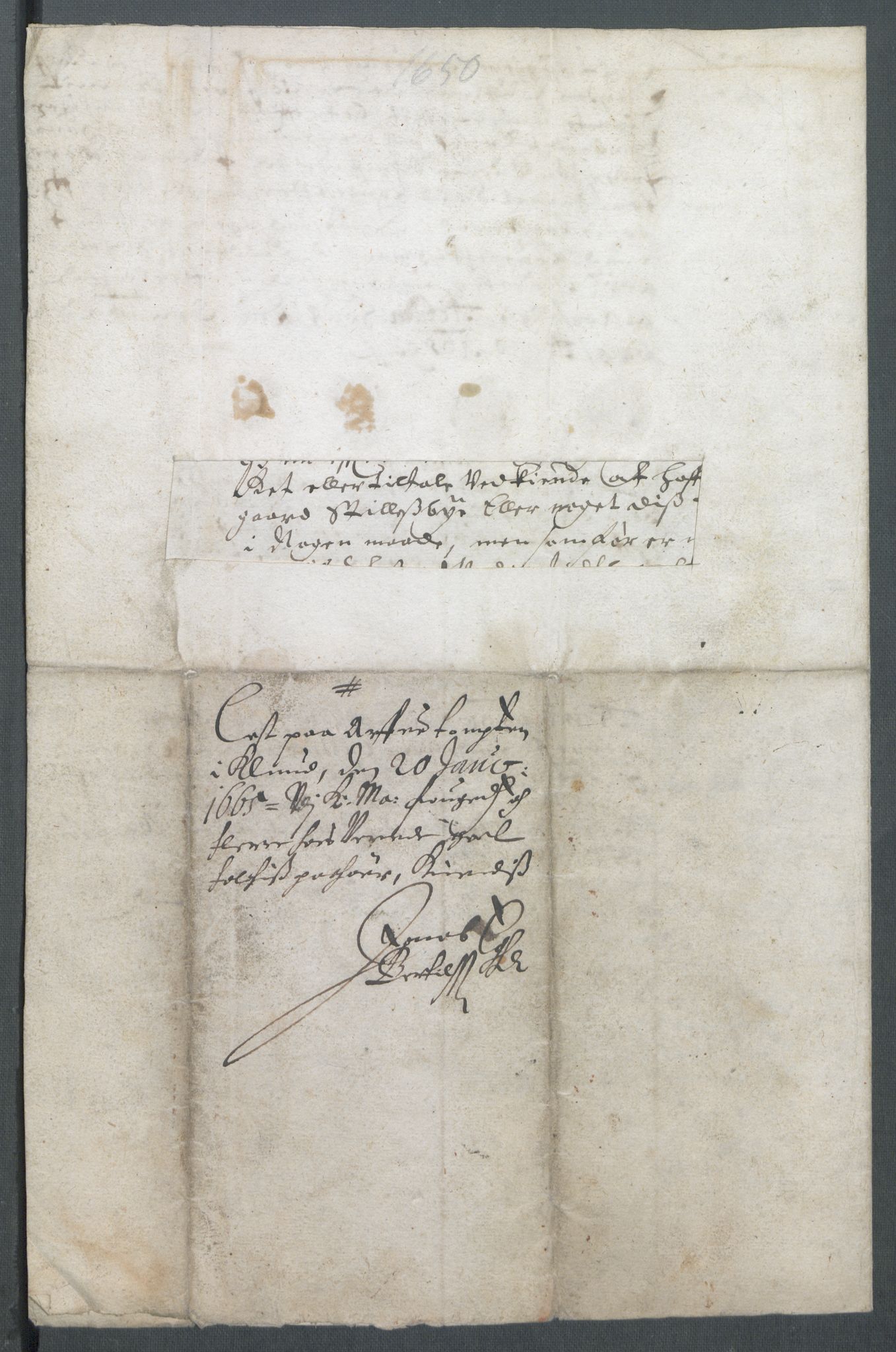 Riksarkivets diplomsamling, RA/EA-5965/F02/L0163: Dokumenter, 1650, s. 52