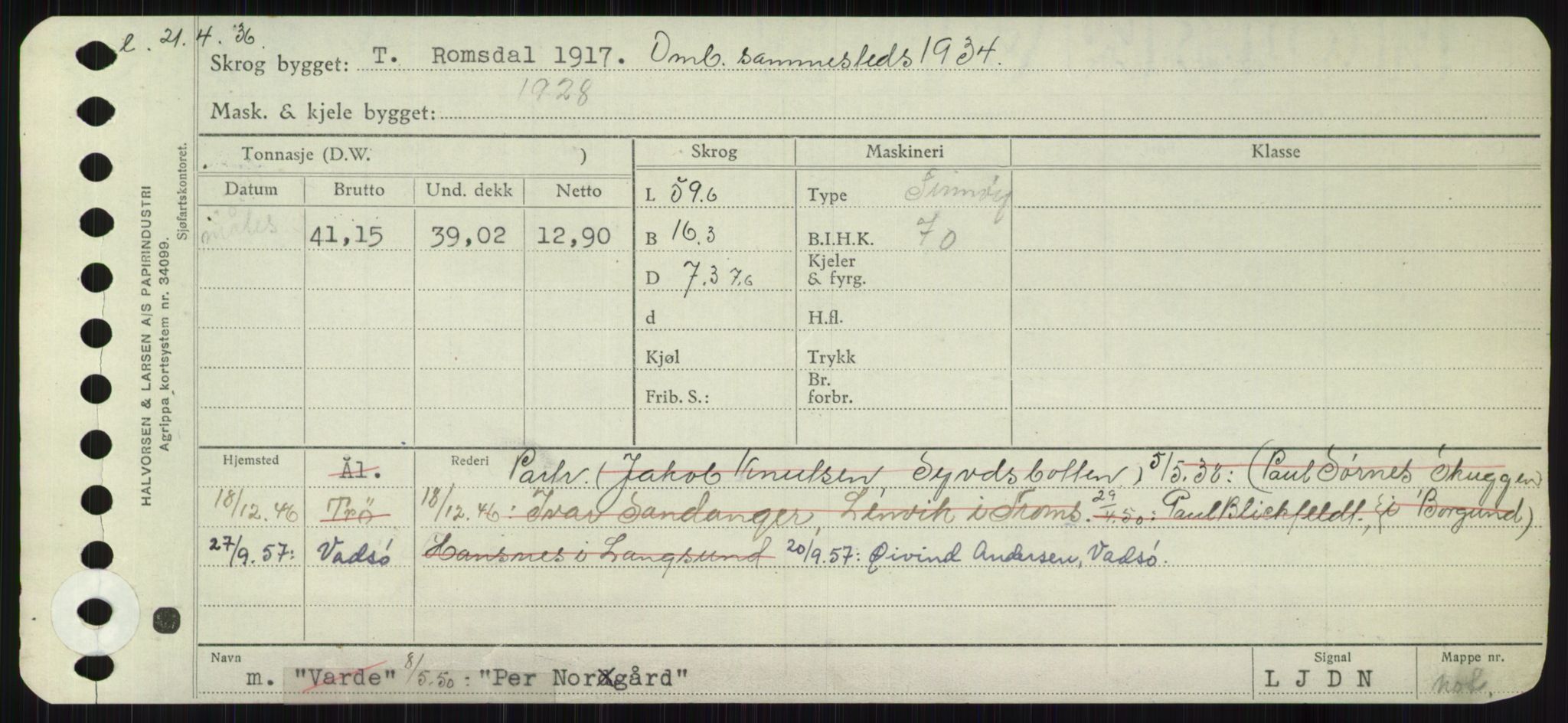 Sjøfartsdirektoratet med forløpere, Skipsmålingen, RA/S-1627/H/Ha/L0004/0002: Fartøy, Mas-R / Fartøy, Odin-R, s. 275