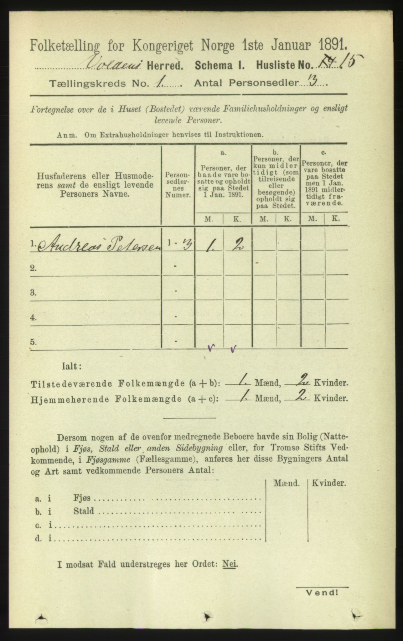 RA, Folketelling 1891 for 1519 Volda herred, 1891, s. 41