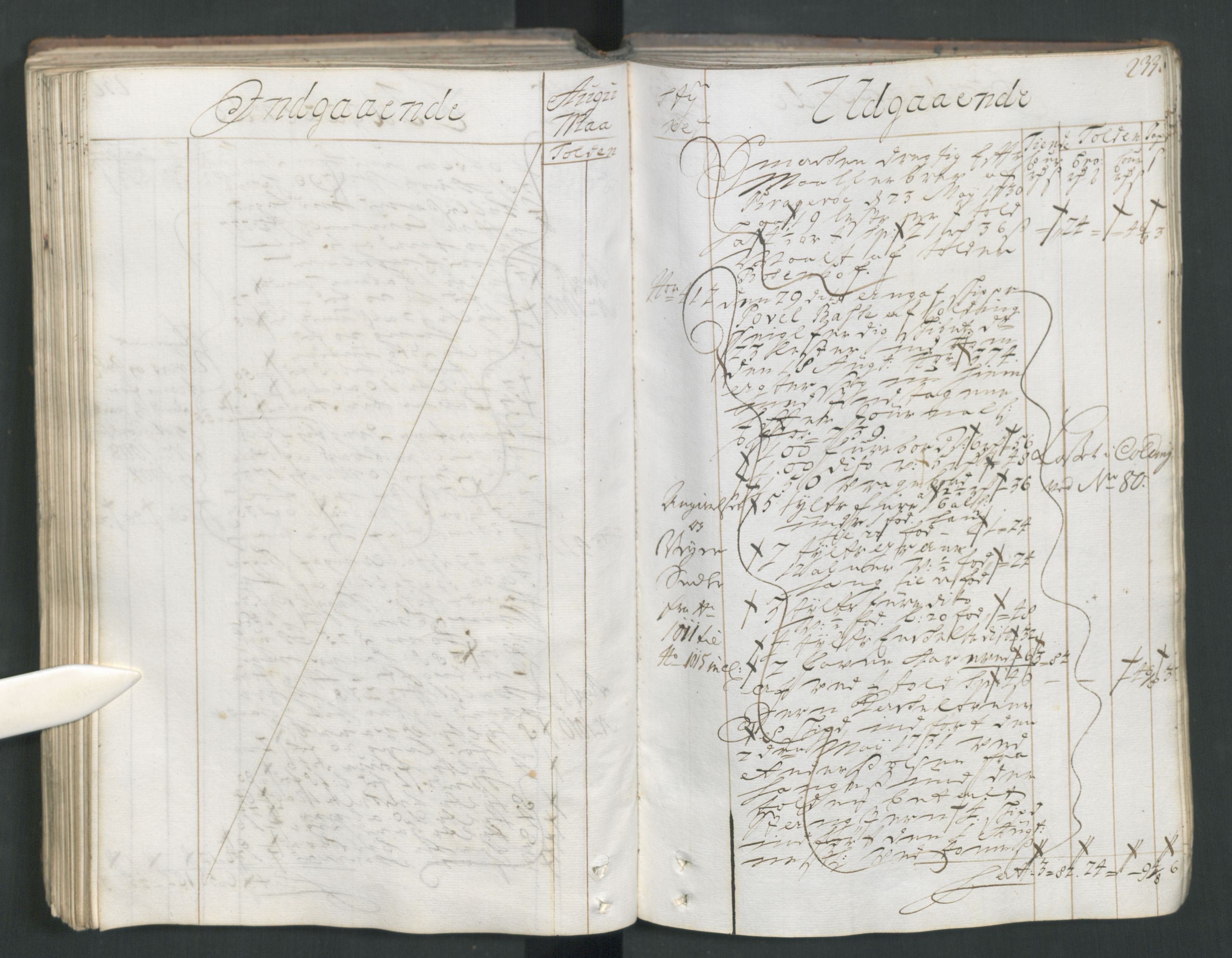 Generaltollkammeret, tollregnskaper, AV/RA-EA-5490/R15/L0013/0001: Tollregnskaper Arendal / Hovedtollbok, 1733, s. 232b-233a