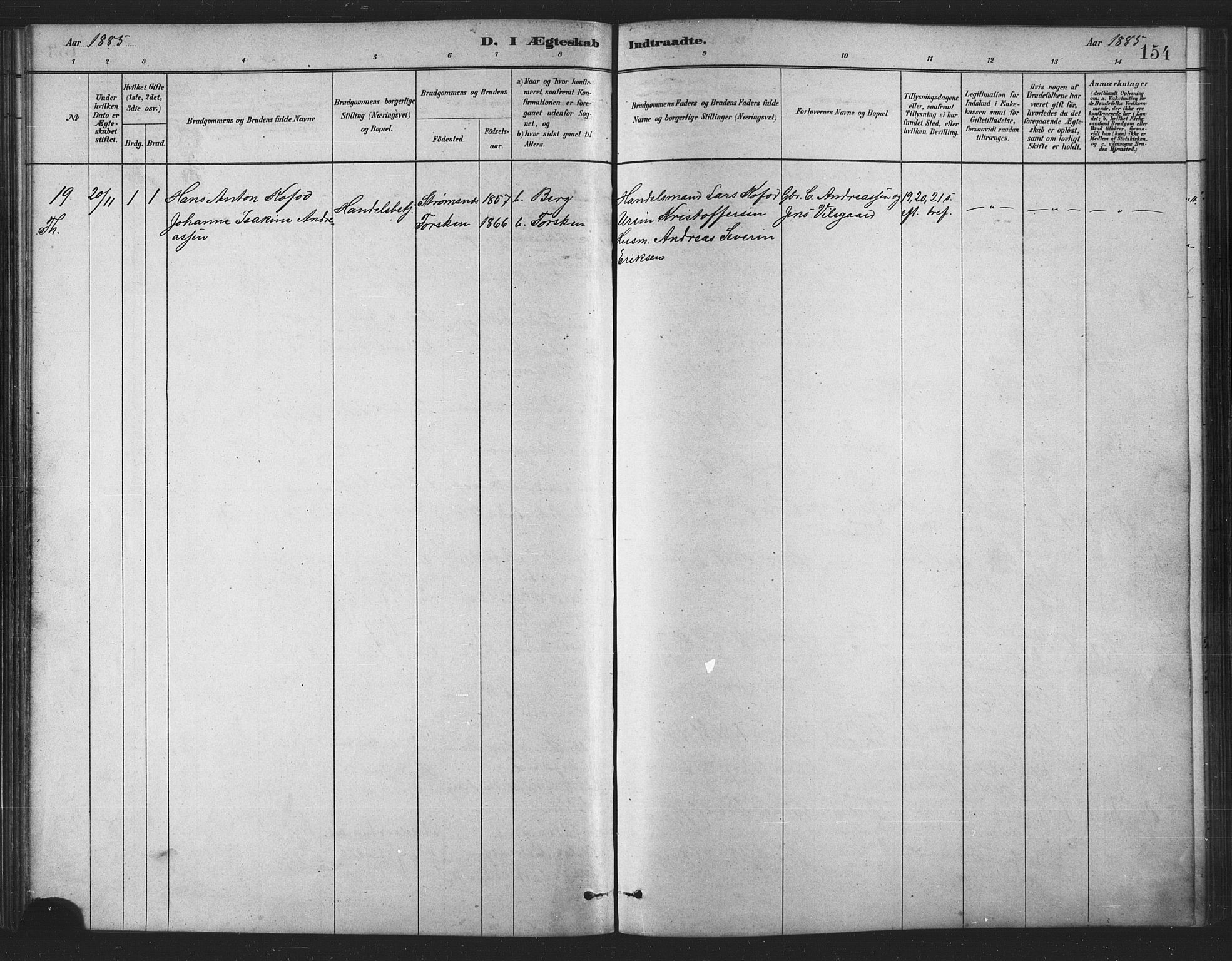 Berg sokneprestkontor, SATØ/S-1318/G/Ga/Gaa/L0004kirke: Ministerialbok nr. 4, 1880-1894, s. 154
