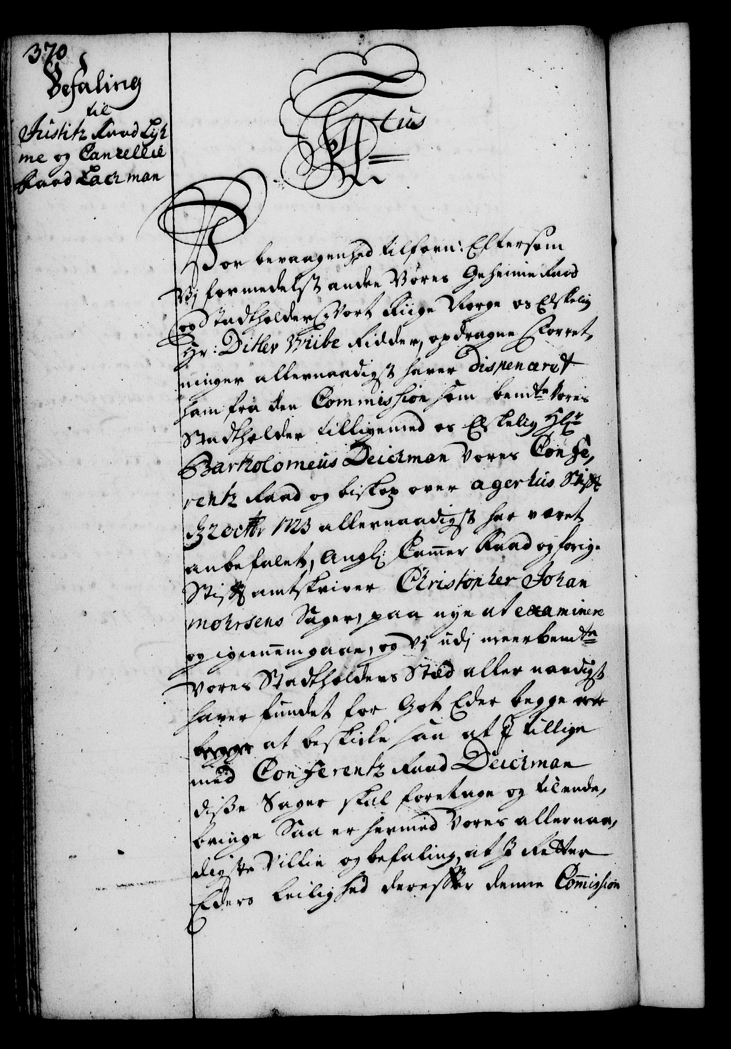 Rentekammeret, Kammerkanselliet, RA/EA-3111/G/Gg/Gga/L0002: Norsk ekspedisjonsprotokoll med register (merket RK 53.2), 1723-1727, s. 370