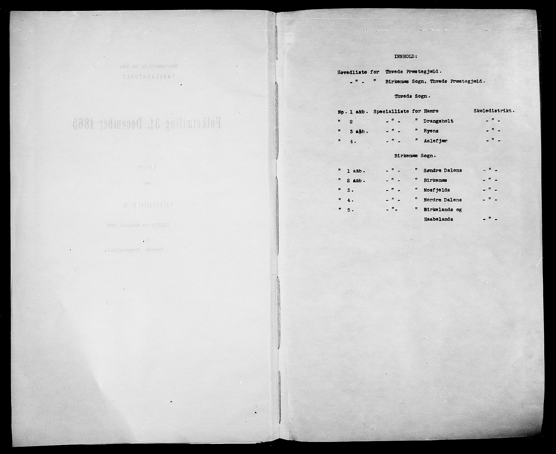 RA, Folketelling 1865 for 1013P Tveit prestegjeld, 1865, s. 4