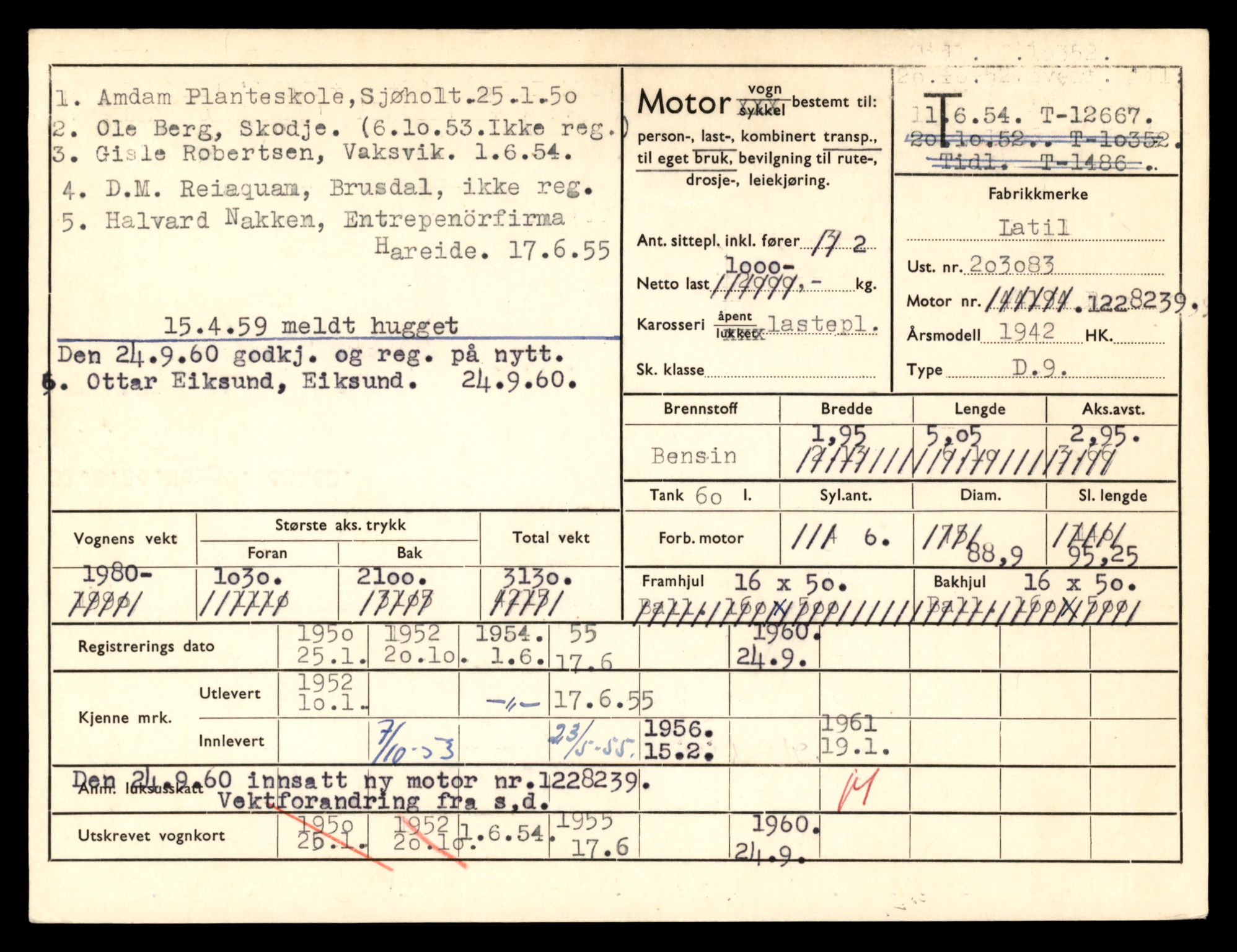 Møre og Romsdal vegkontor - Ålesund trafikkstasjon, AV/SAT-A-4099/F/Fe/L0035: Registreringskort for kjøretøy T 12653 - T 12829, 1927-1998, s. 236