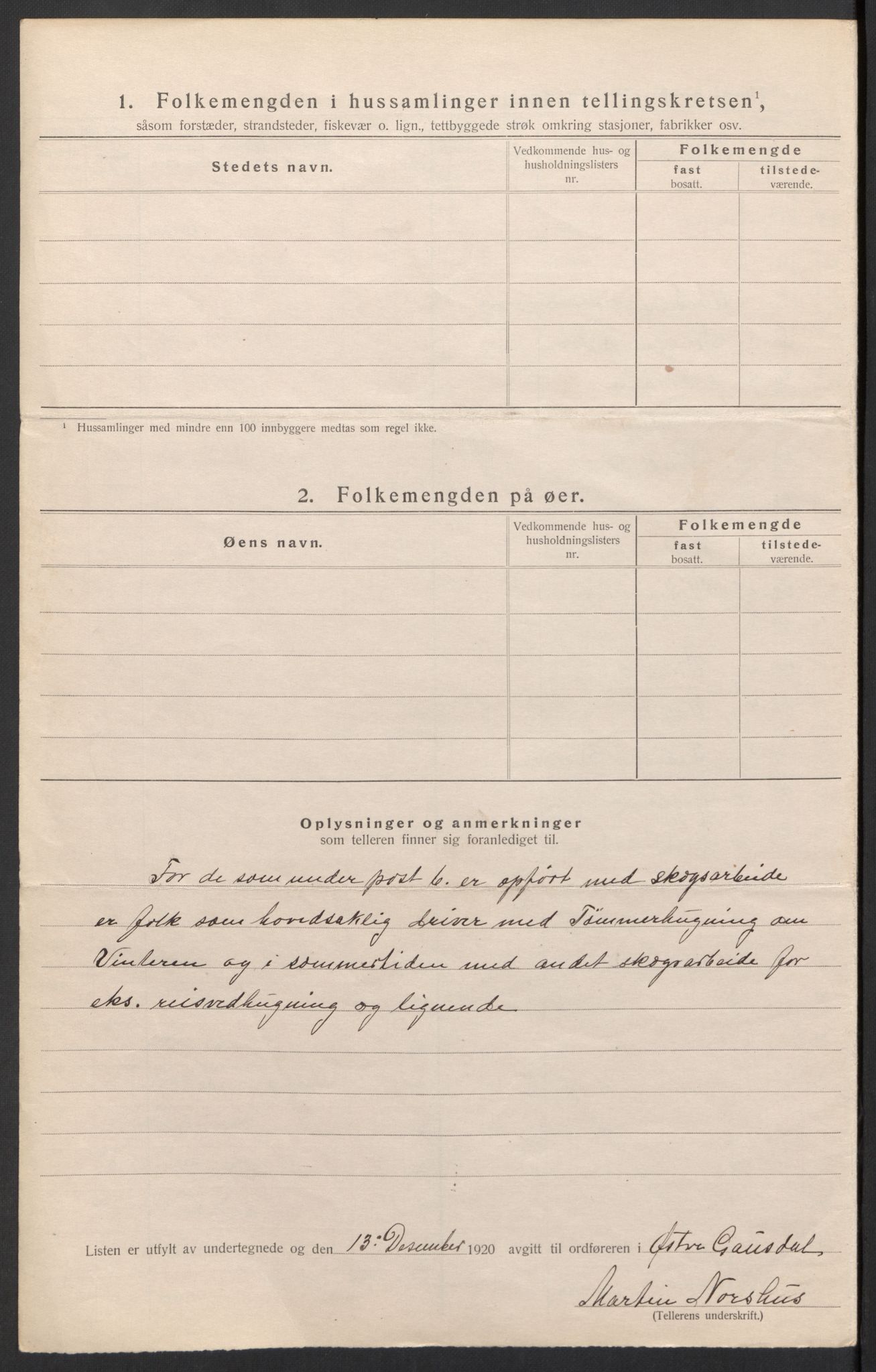 SAH, Folketelling 1920 for 0522 Østre Gausdal herred, 1920, s. 22