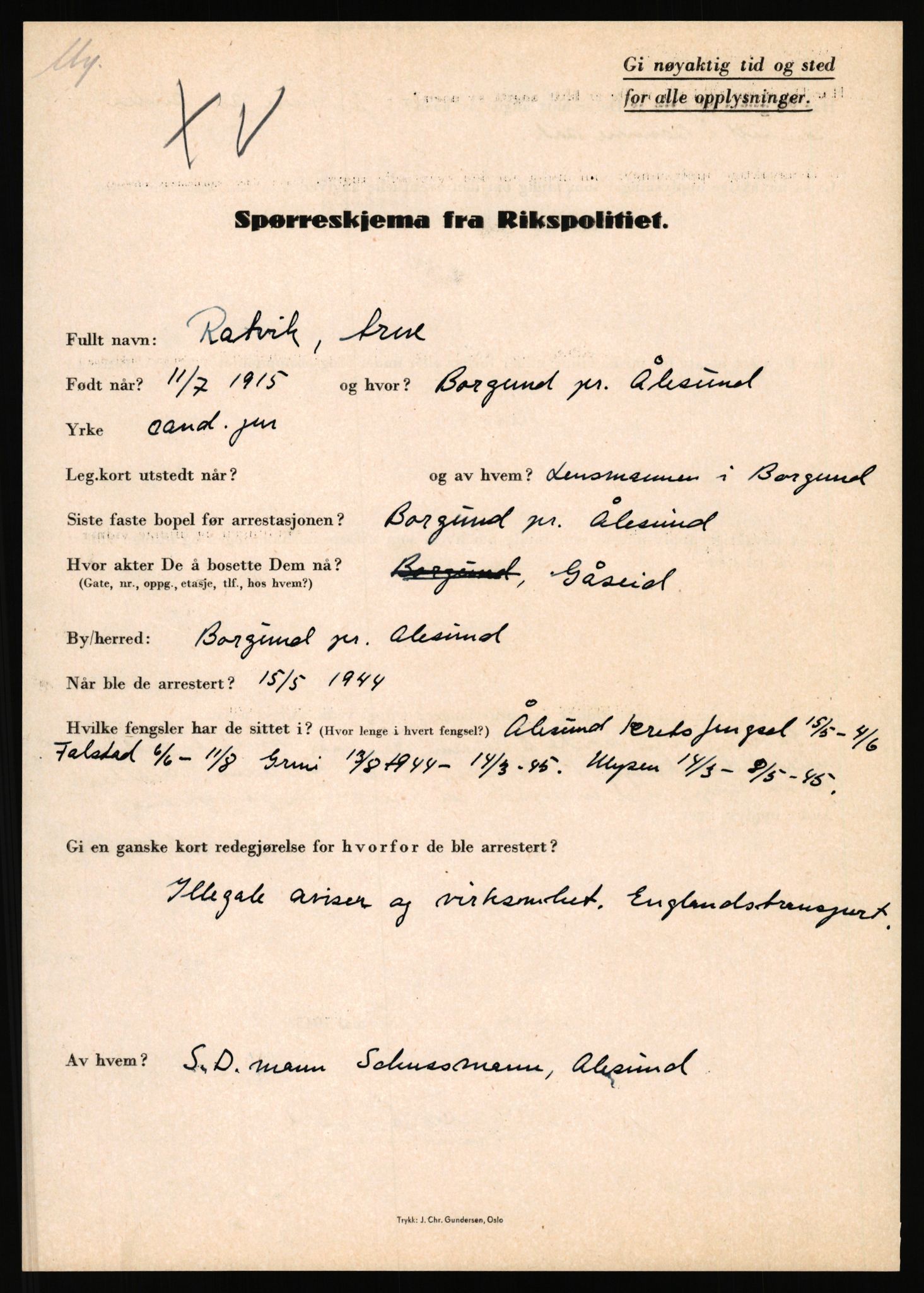 Rikspolitisjefen, AV/RA-S-1560/L/L0014: Pettersen, Aksel - Savosnick, Ernst, 1940-1945, s. 384