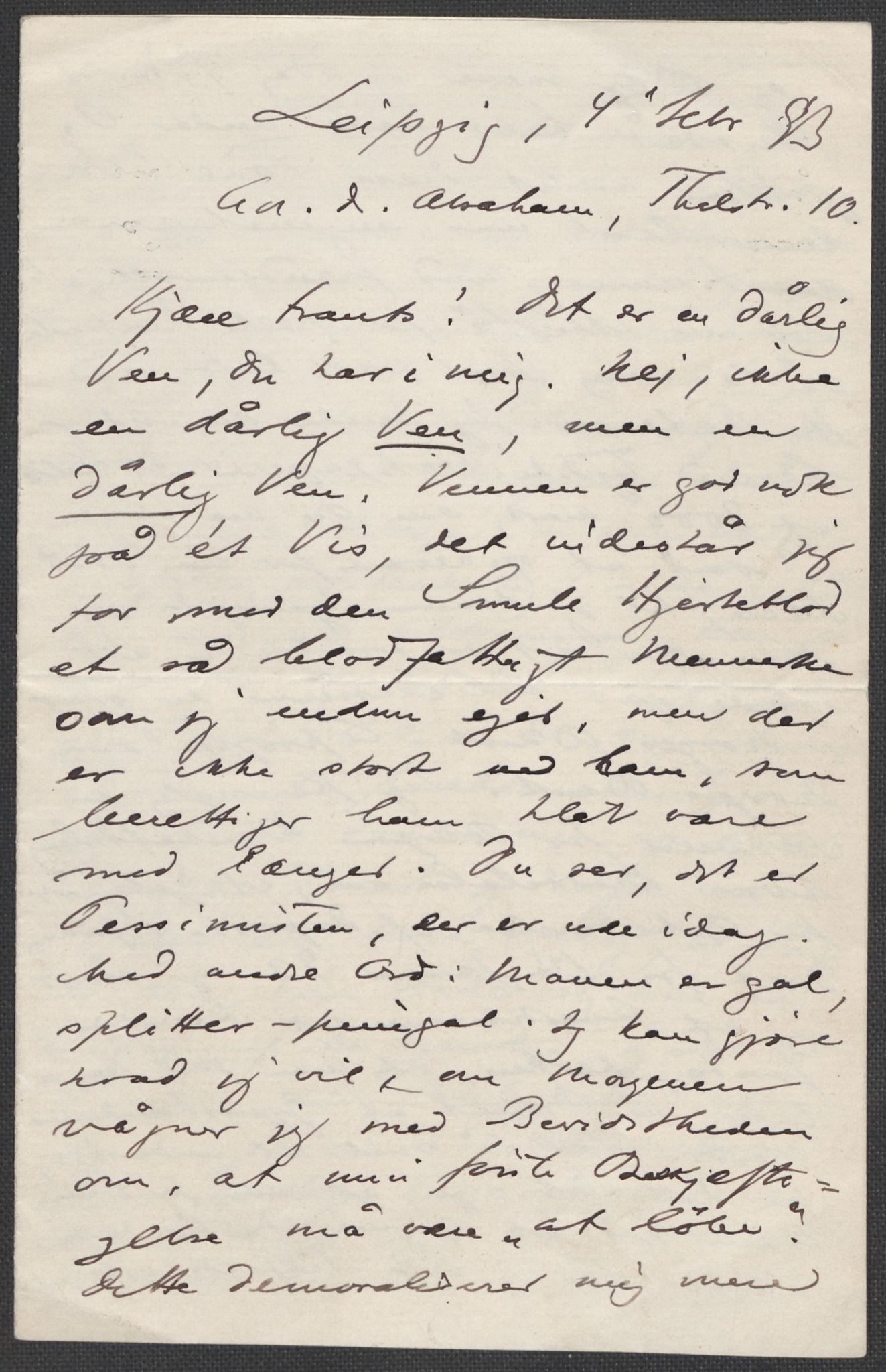 Beyer, Frants, RA/PA-0132/F/L0001: Brev fra Edvard Grieg til Frantz Beyer og "En del optegnelser som kan tjene til kommentar til brevene" av Marie Beyer, 1872-1907, s. 381