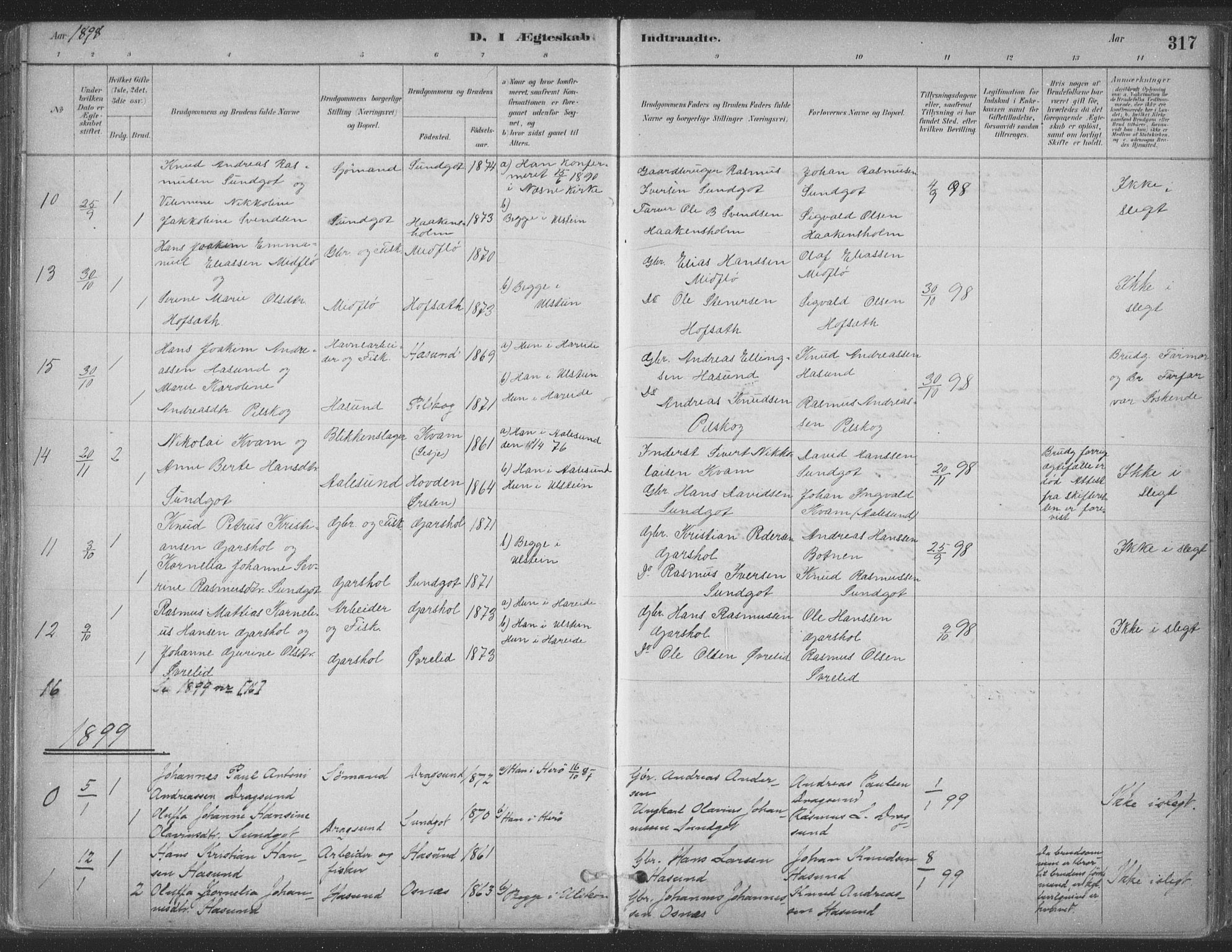 Ministerialprotokoller, klokkerbøker og fødselsregistre - Møre og Romsdal, AV/SAT-A-1454/509/L0106: Ministerialbok nr. 509A04, 1883-1922, s. 317