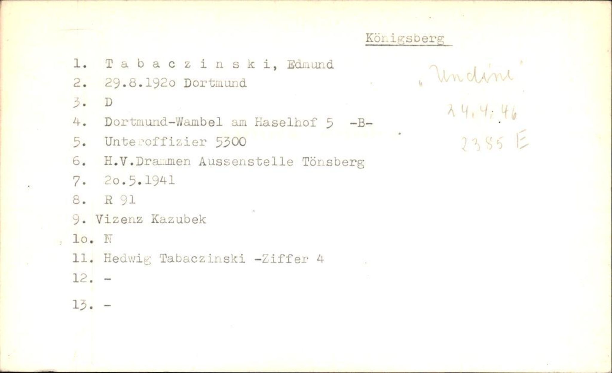 Hjemsendte tyskere , RA/RAFA-6487/D/Db/L0026: Sowinski-Taubeld, 1945-1947, s. 1135