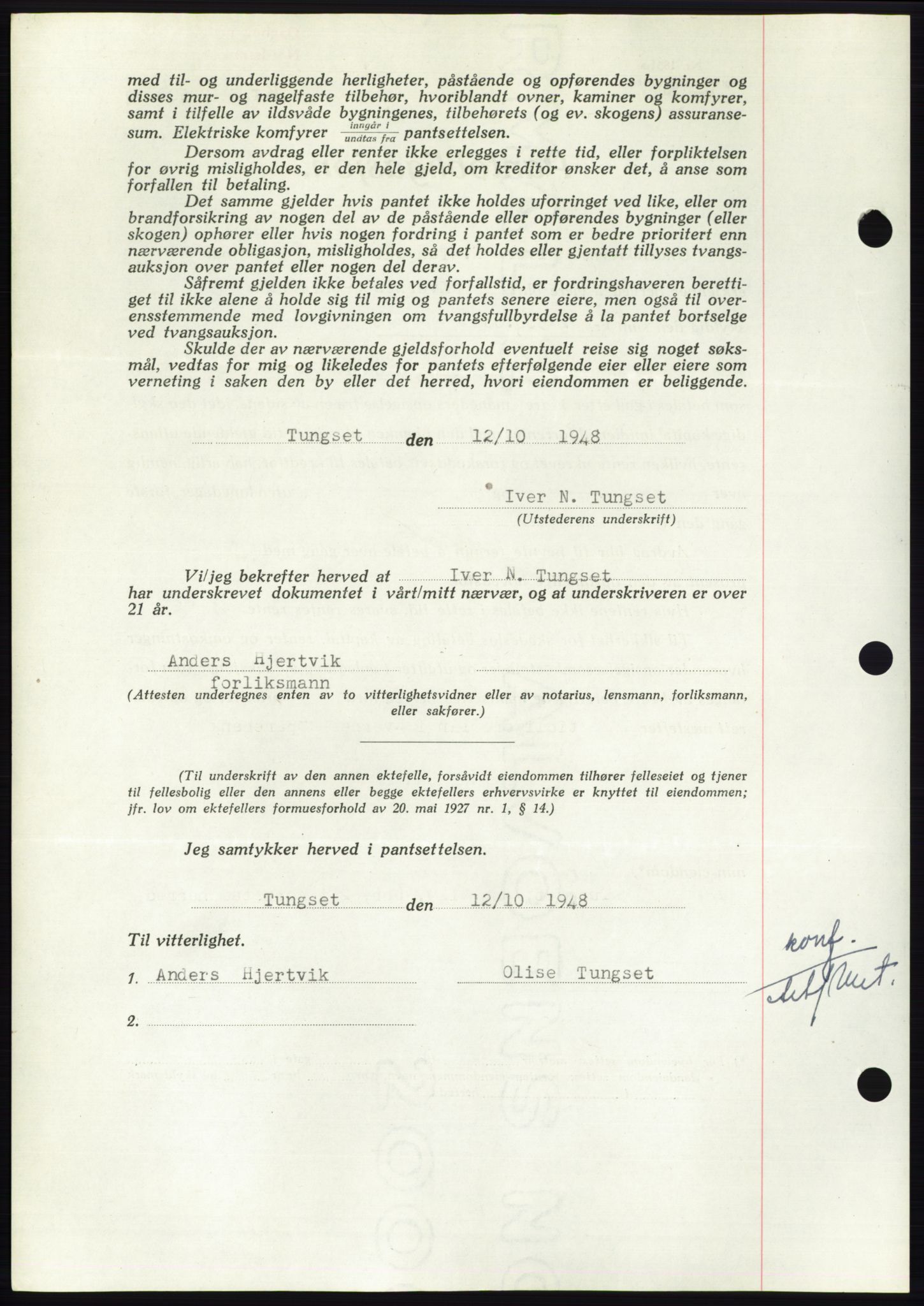 Nordmøre sorenskriveri, AV/SAT-A-4132/1/2/2Ca: Pantebok nr. B99, 1948-1948, Dagboknr: 2972/1948