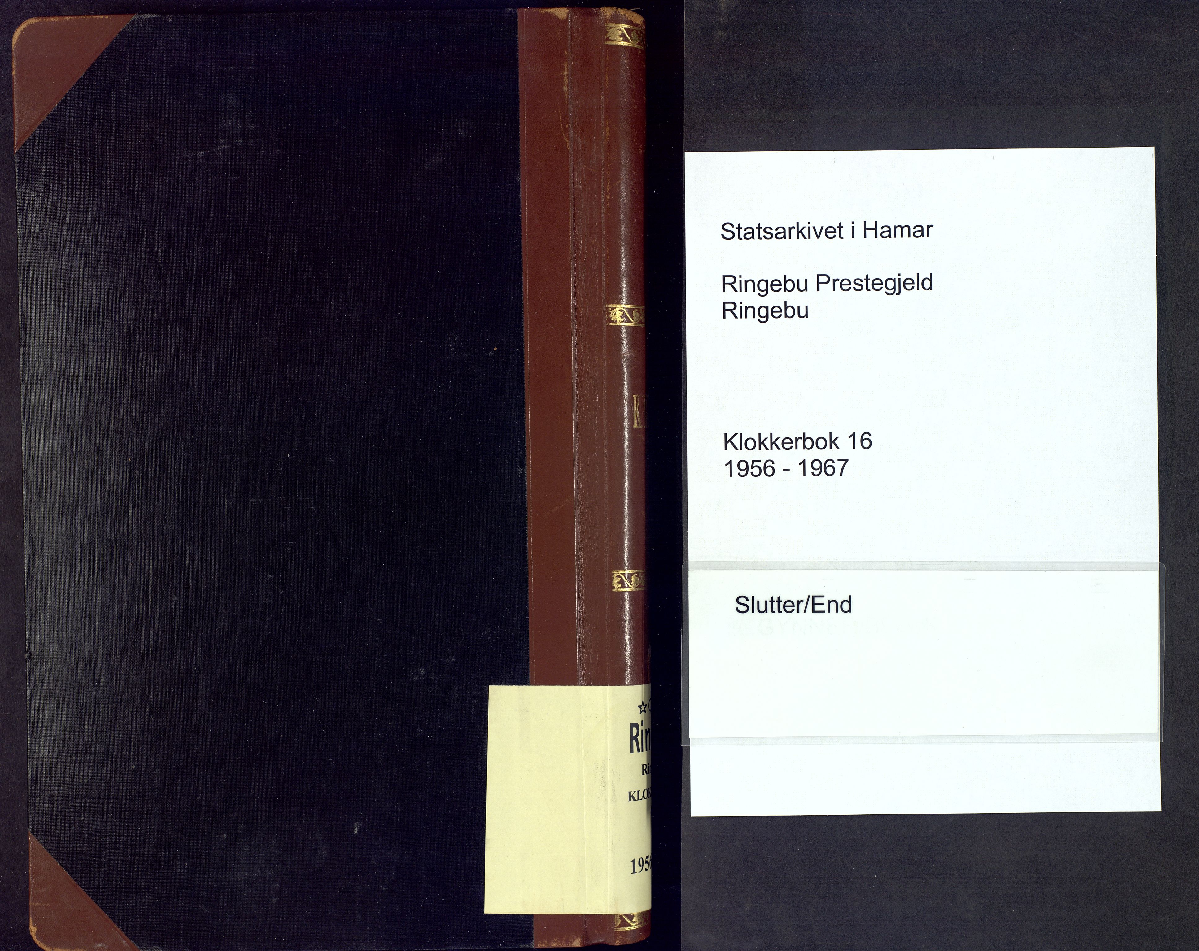 Ringebu prestekontor, AV/SAH-PREST-082/H/Ha/Hab/L0016: Klokkerbok nr. 16, 1956-1967