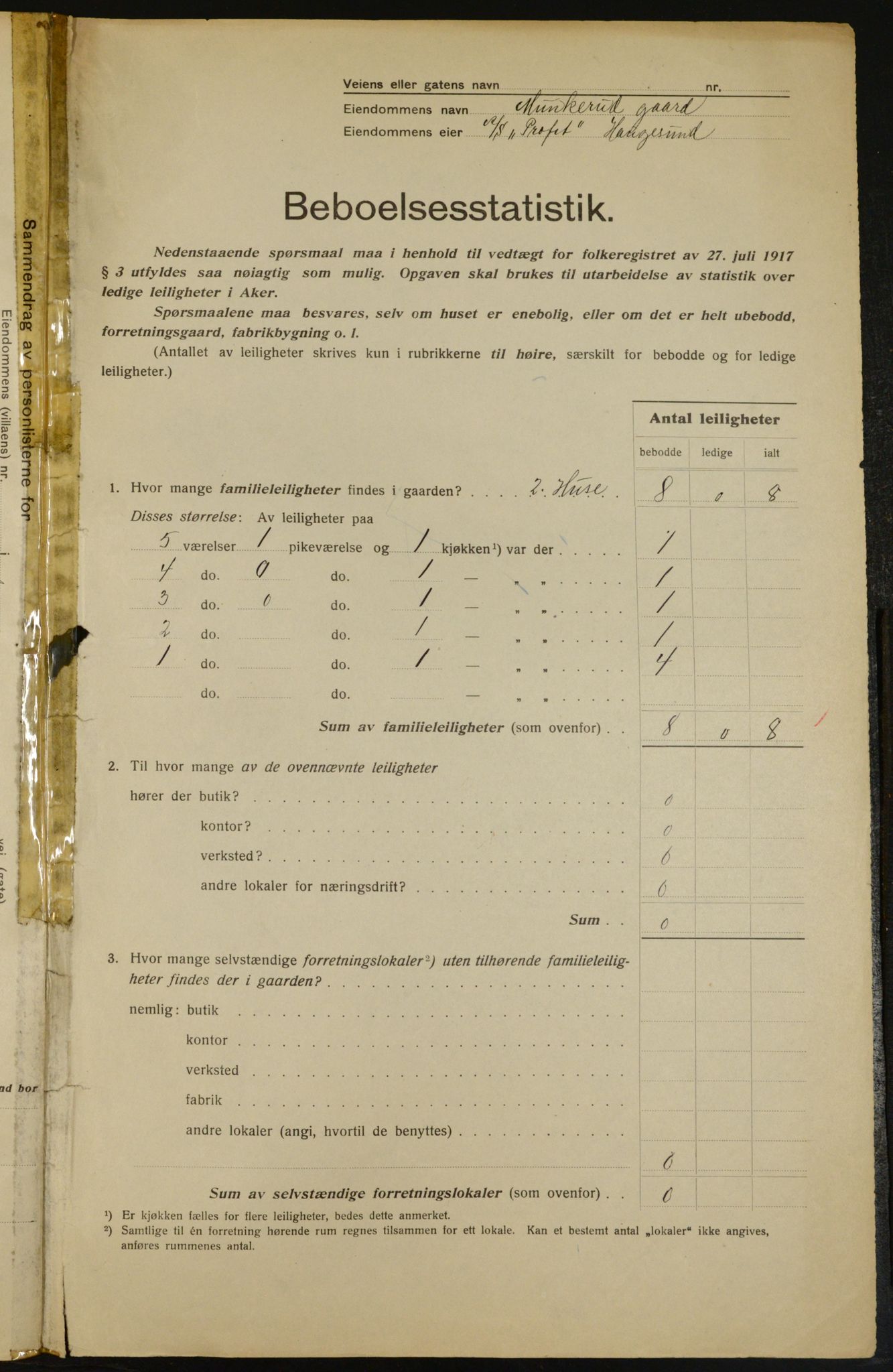 OBA, Kommunal folketelling 1.12.1917 for Aker, 1917, s. 18568