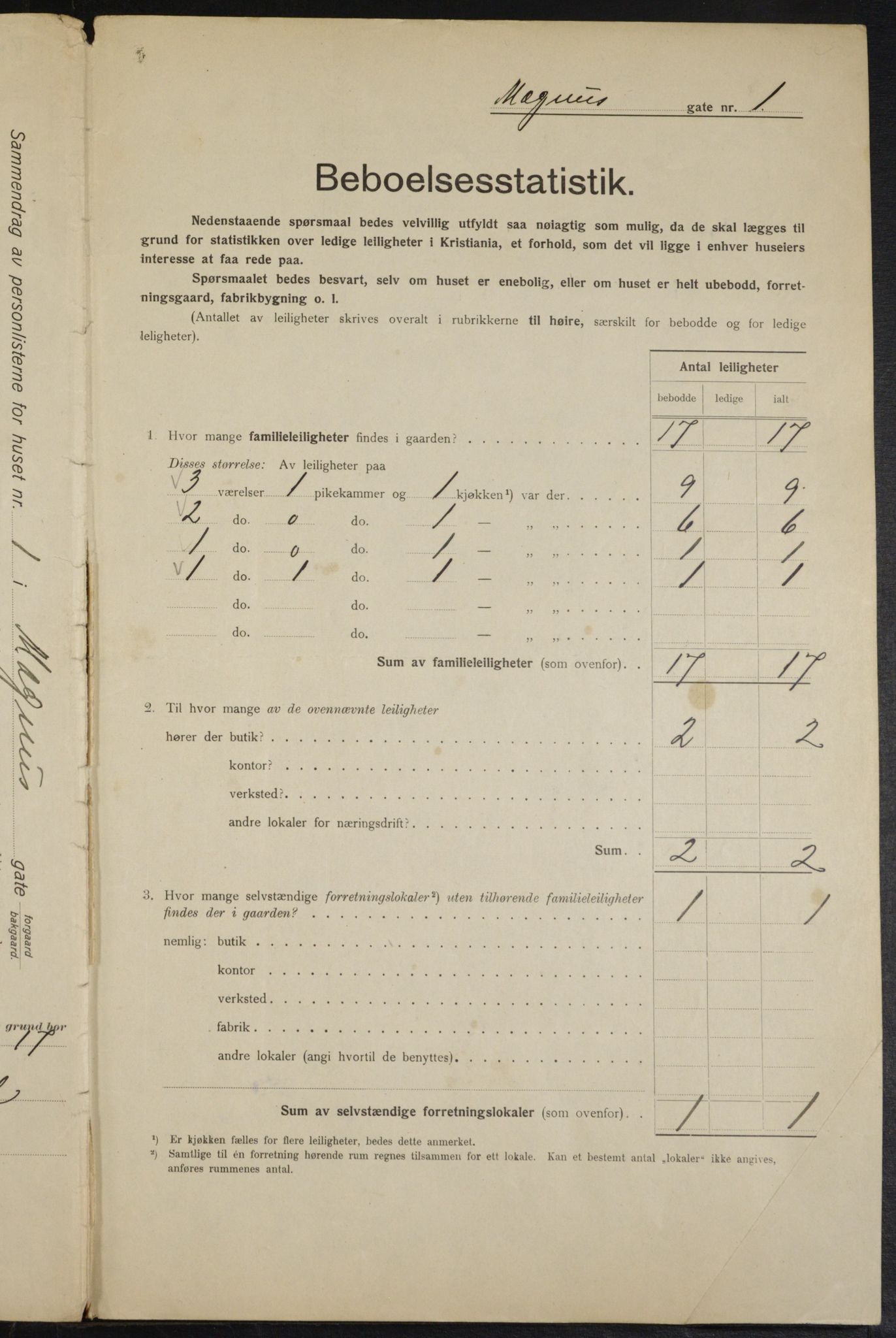 OBA, Kommunal folketelling 1.2.1915 for Kristiania, 1915, s. 58606