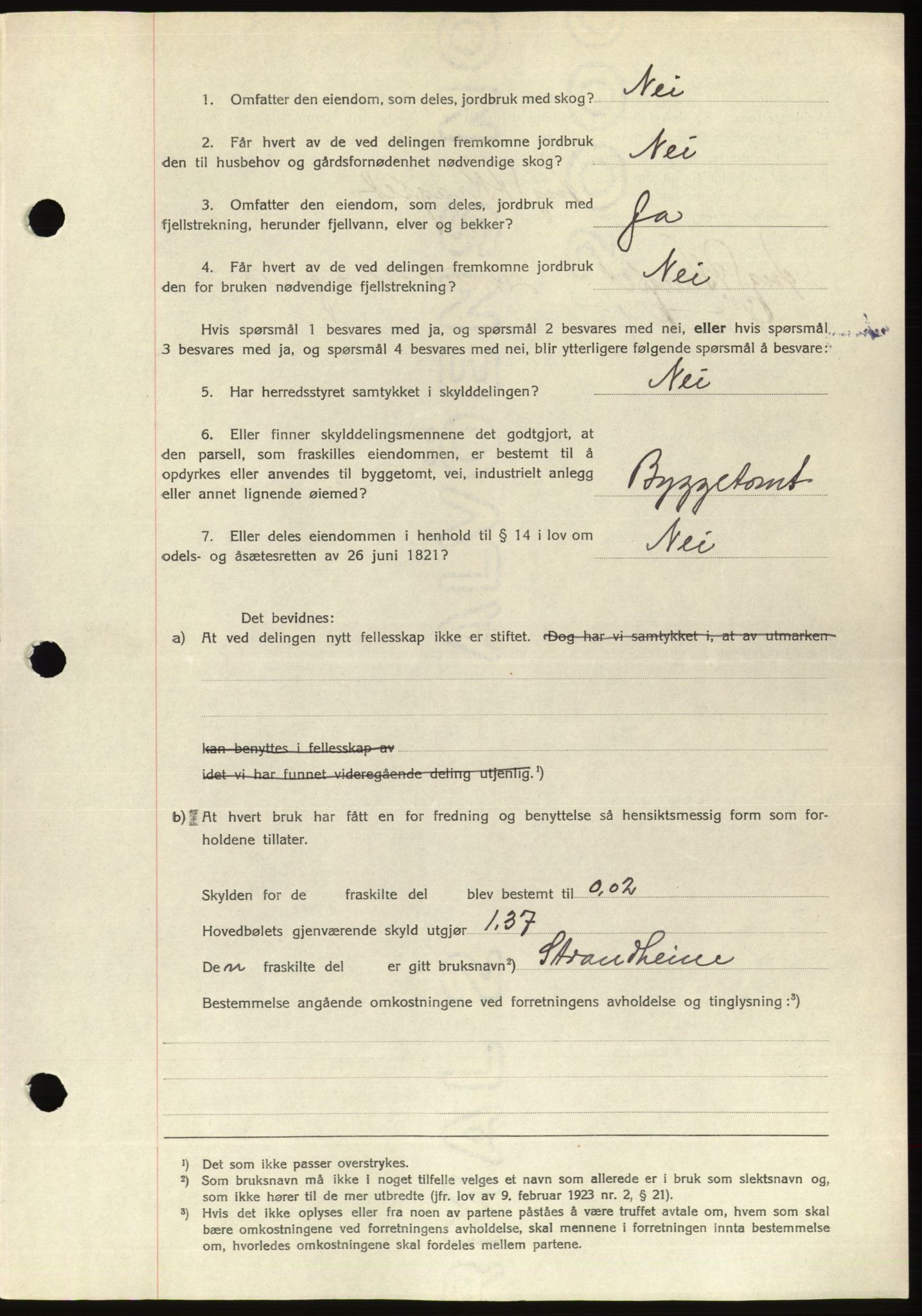 Søre Sunnmøre sorenskriveri, AV/SAT-A-4122/1/2/2C/L0078: Pantebok nr. 4A, 1946-1946, Dagboknr: 606/1946