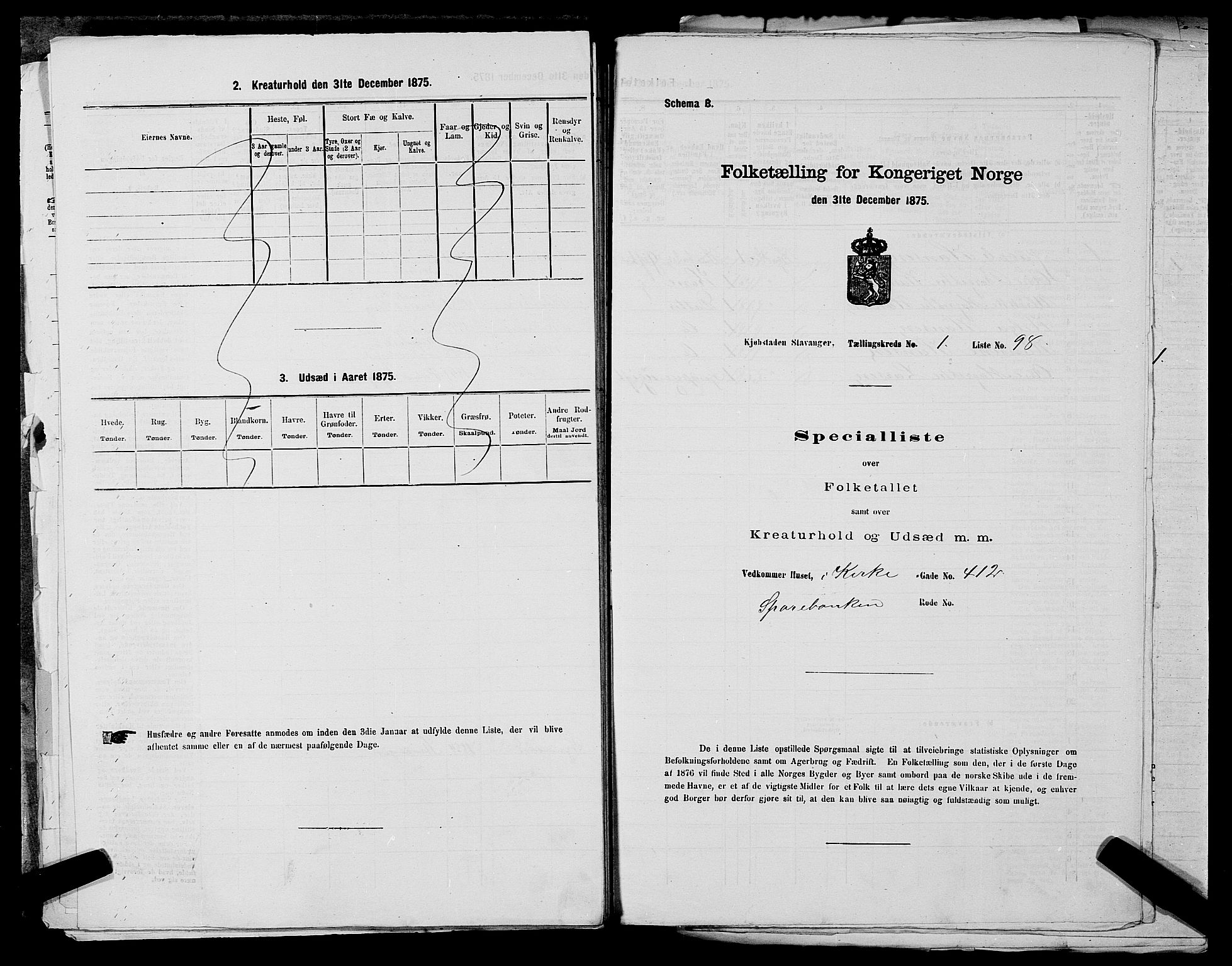 SAST, Folketelling 1875 for 1103 Stavanger kjøpstad, 1875, s. 207