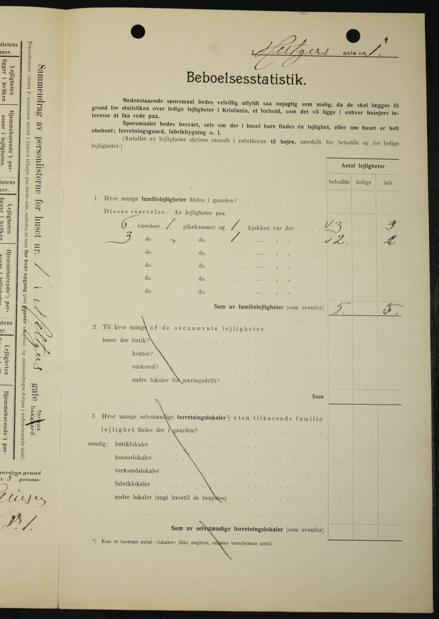 OBA, Kommunal folketelling 1.2.1909 for Kristiania kjøpstad, 1909, s. 59064