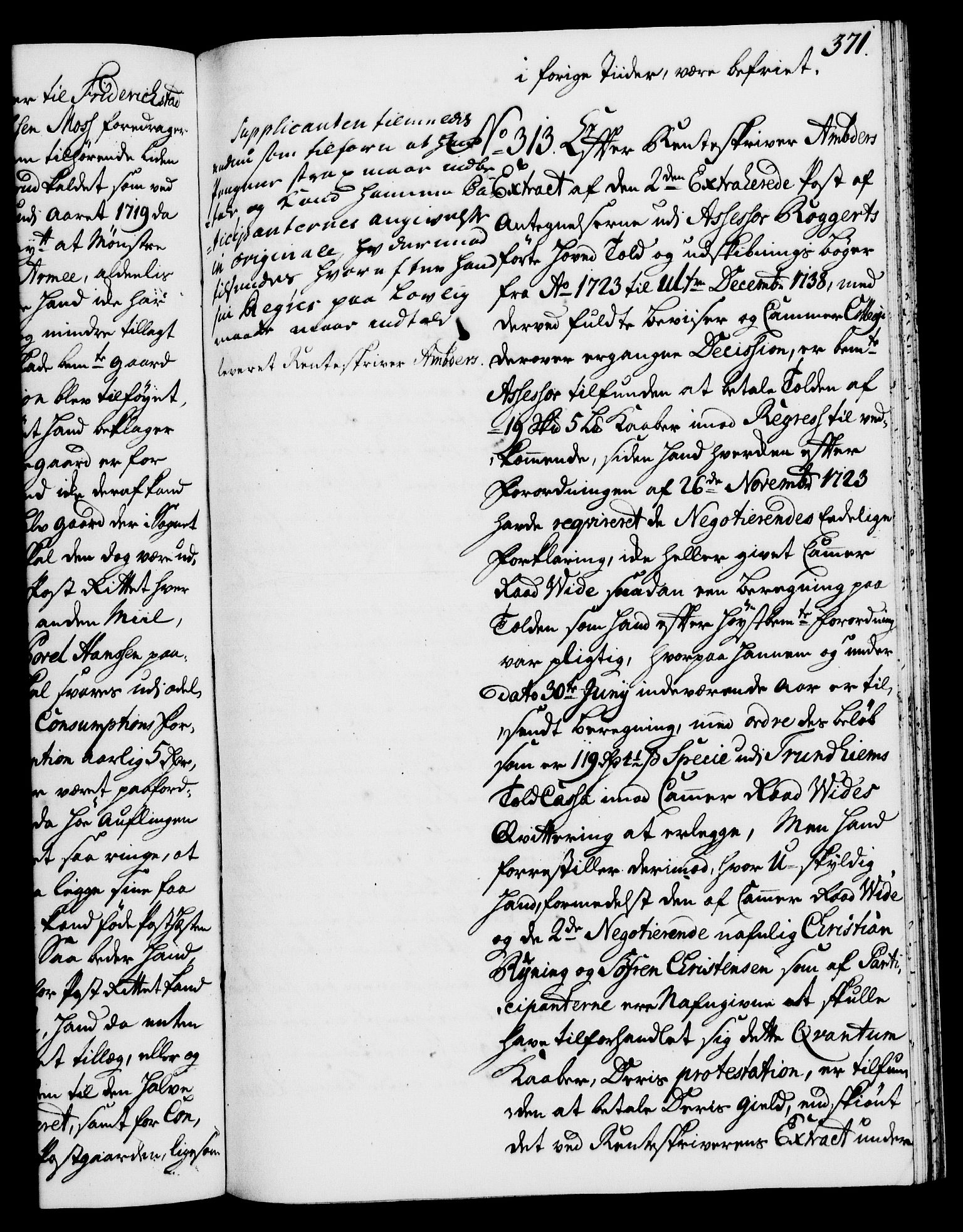 Rentekammeret, Kammerkanselliet, RA/EA-3111/G/Gh/Gha/L0024: Norsk ekstraktmemorialprotokoll (merket RK 53.69), 1742-1743, s. 371
