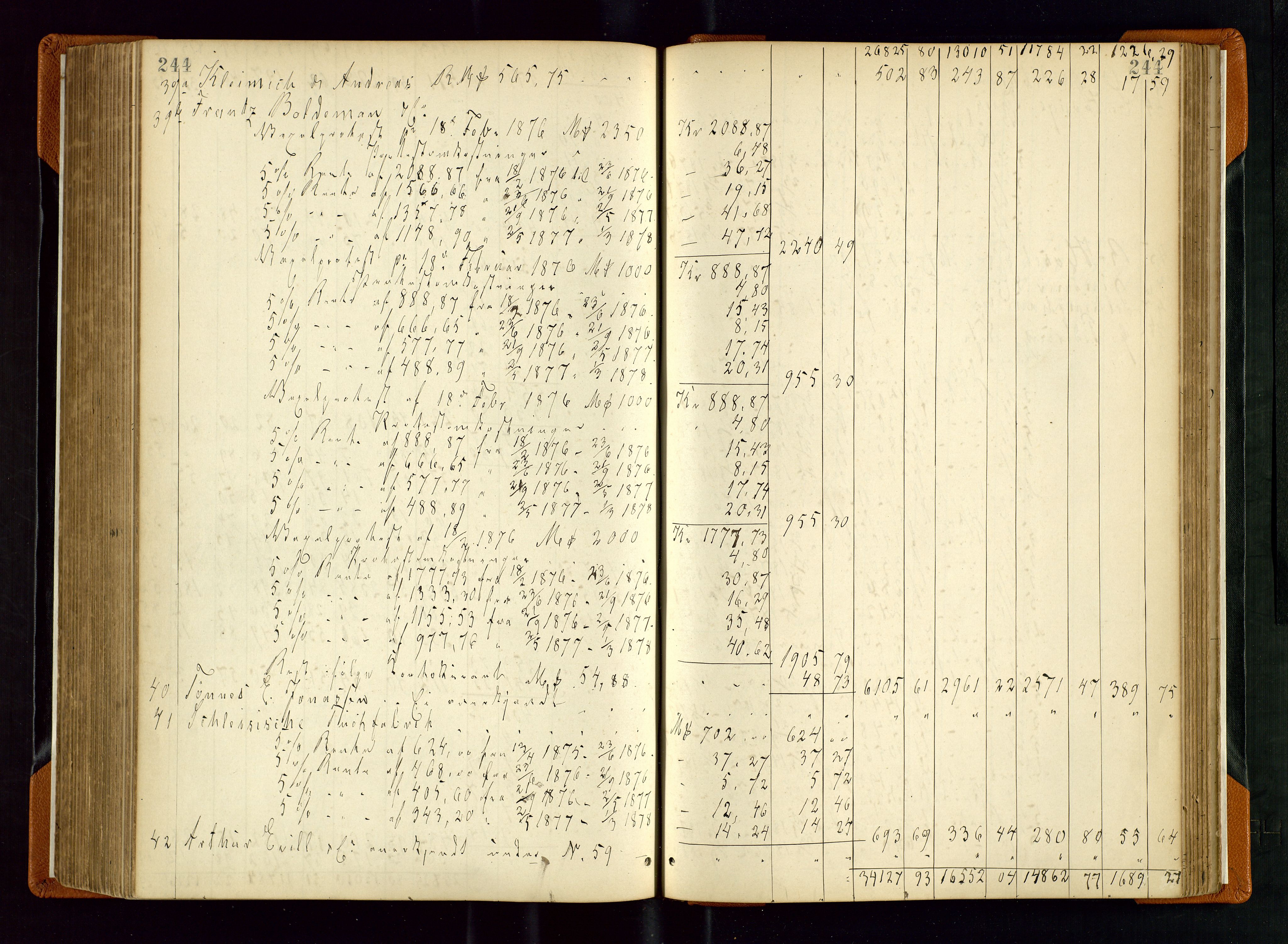 Stavanger byfogd, AV/SAST-A-101408/001/5/50/503BD/L0002: Skifteutlodningsprotokoll, 1871-1878, s. 244