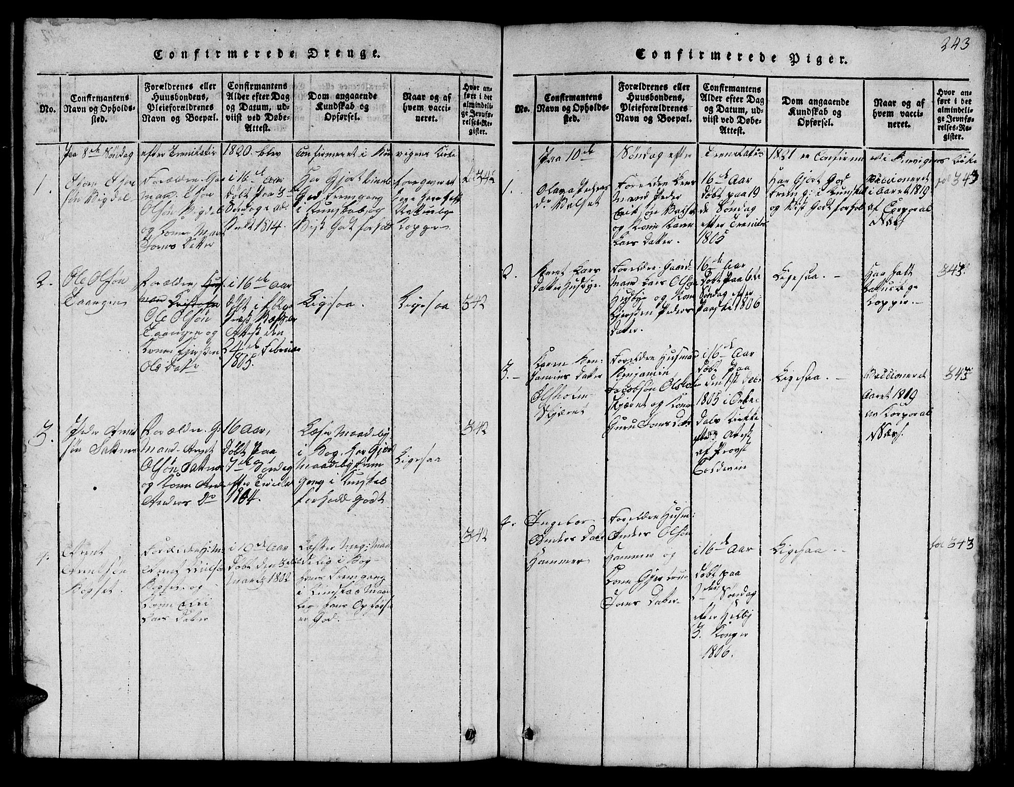 Ministerialprotokoller, klokkerbøker og fødselsregistre - Sør-Trøndelag, SAT/A-1456/666/L0788: Klokkerbok nr. 666C01, 1816-1847, s. 243