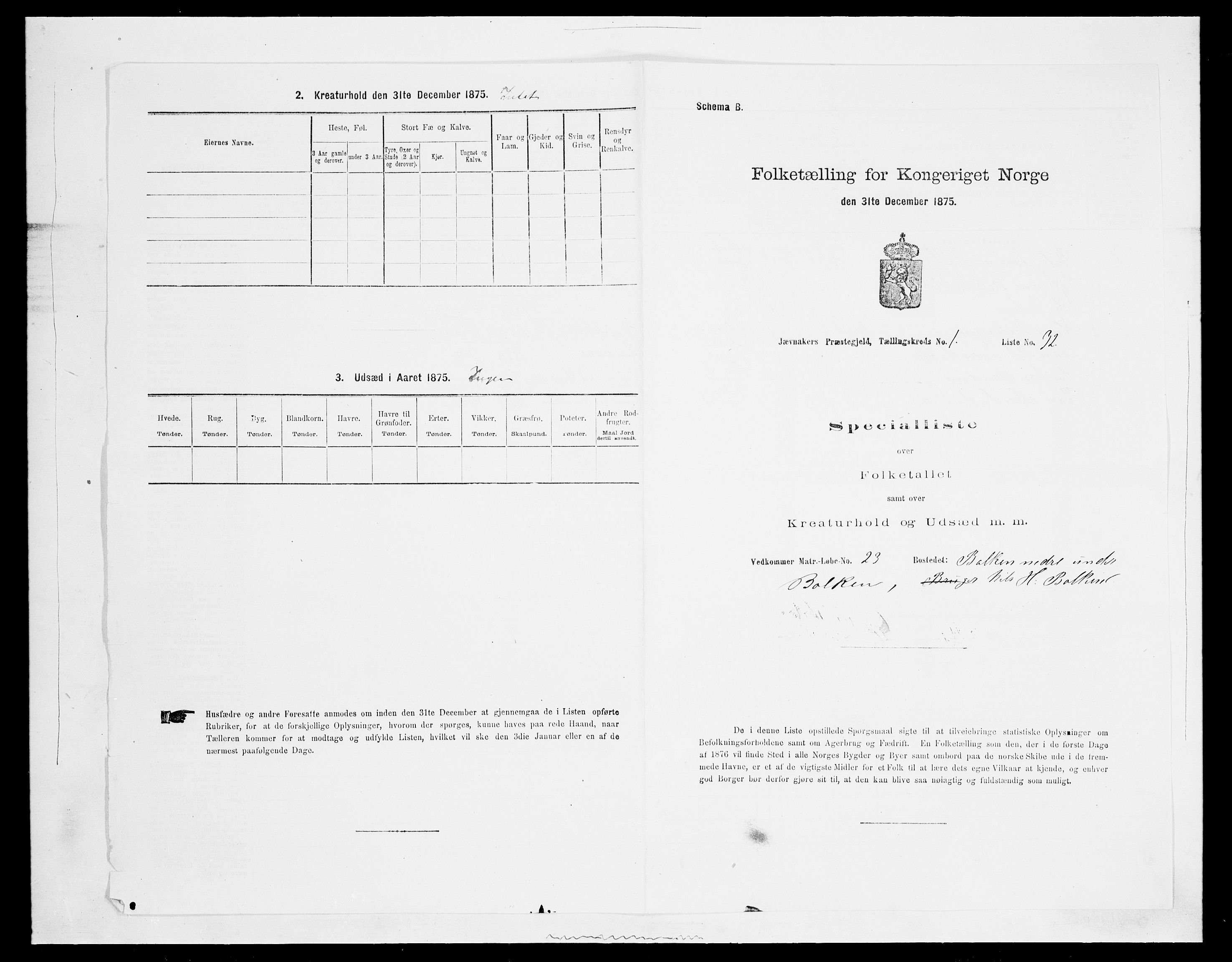 SAH, Folketelling 1875 for 0532P Jevnaker prestegjeld, 1875, s. 255