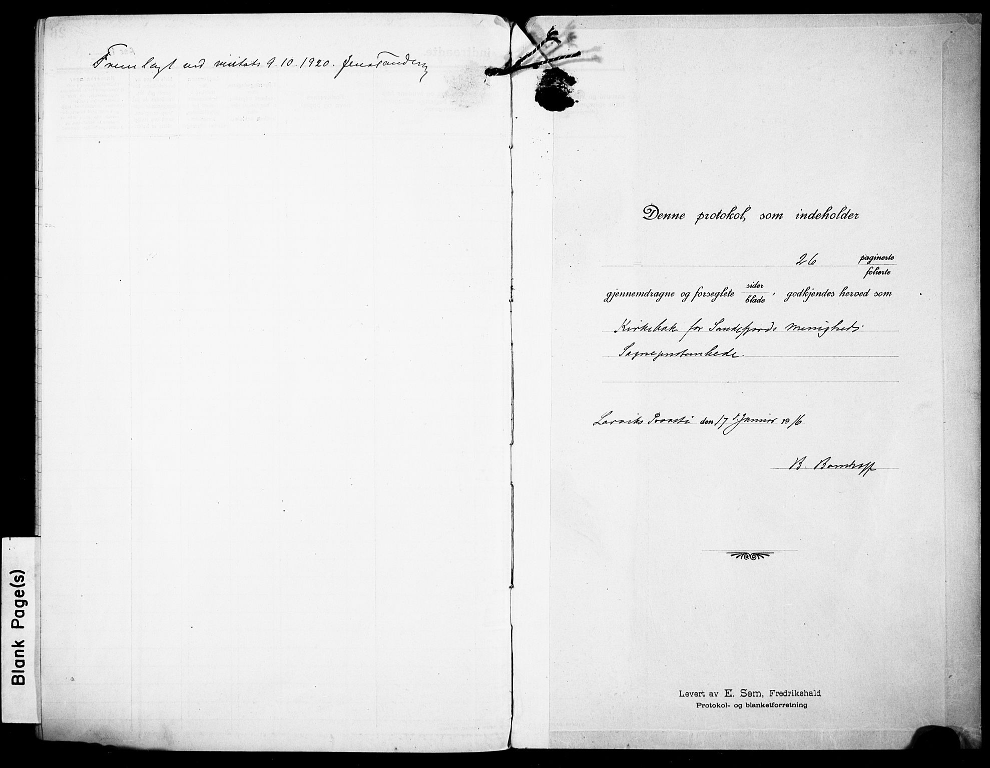 Sandefjord kirkebøker, AV/SAKO-A-315/F/Fa/L0006: Ministerialbok nr. 6, 1915-1930